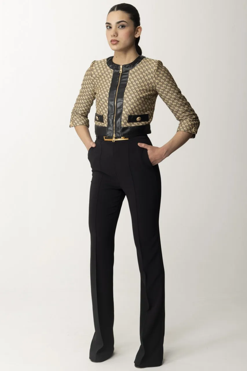 Pantalone in crêpe con cintura Nero