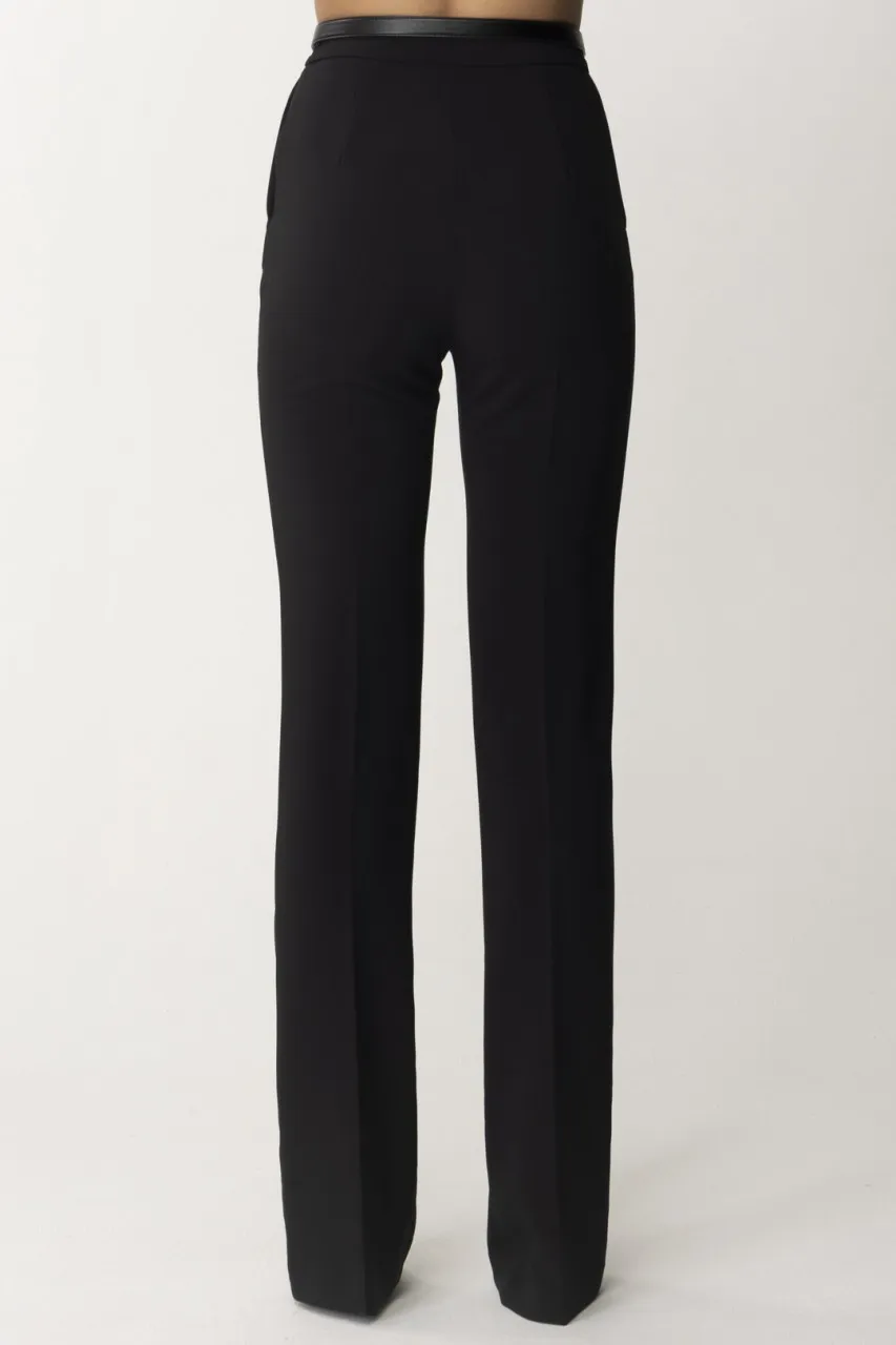 Pantalone in crêpe con cintura Nero