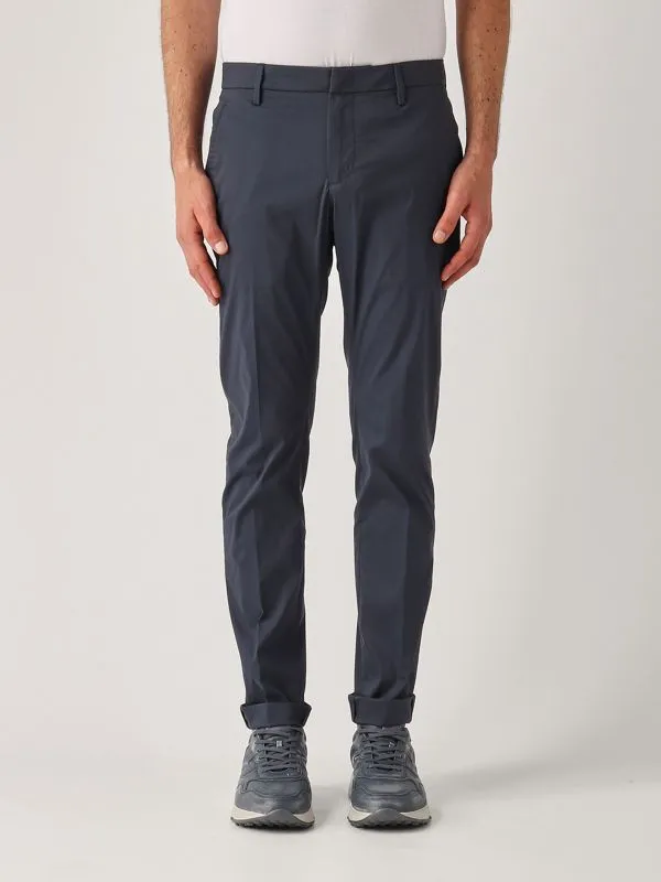 Pantalone uomo Dondup Gaubert slim-fit in cotone stretch Avio