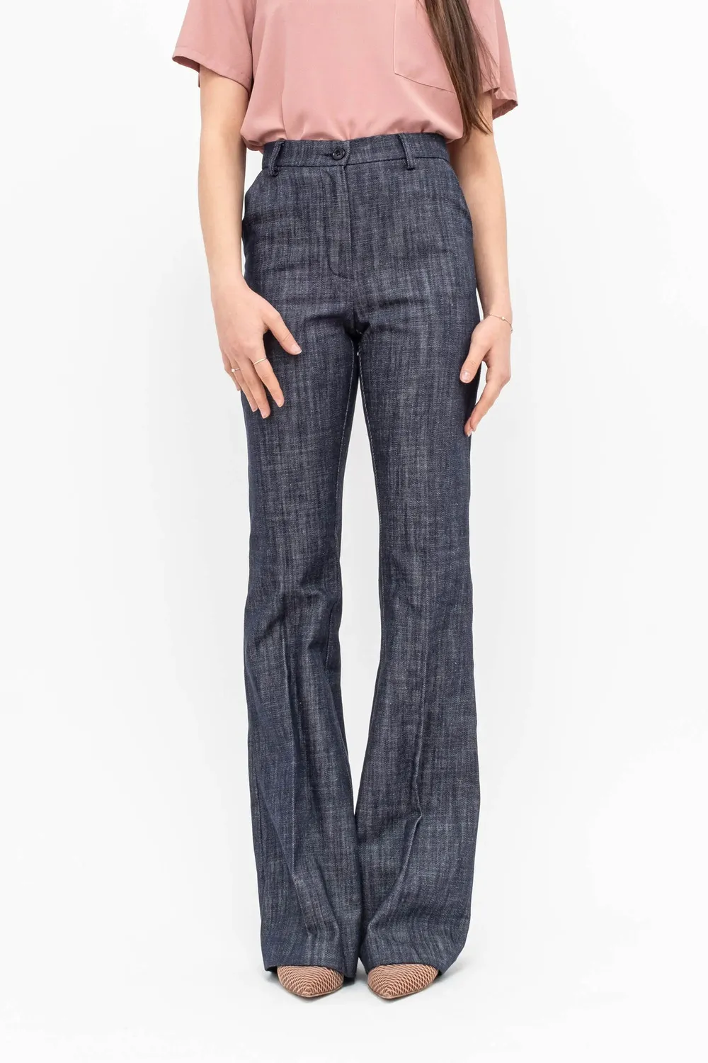 PANTALONE ZAMPA TELA JEANS