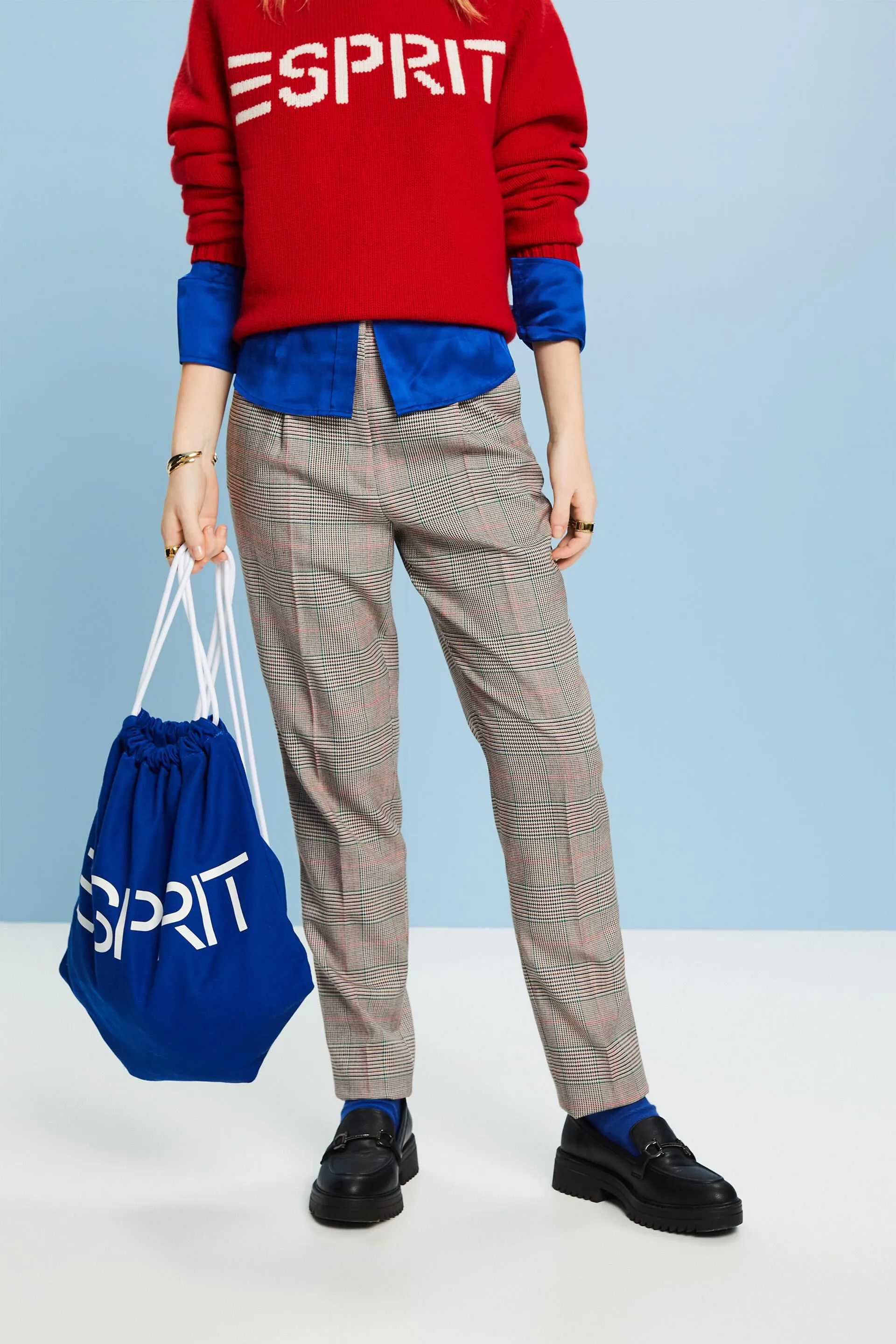 Pantaloni a scacchi tapered