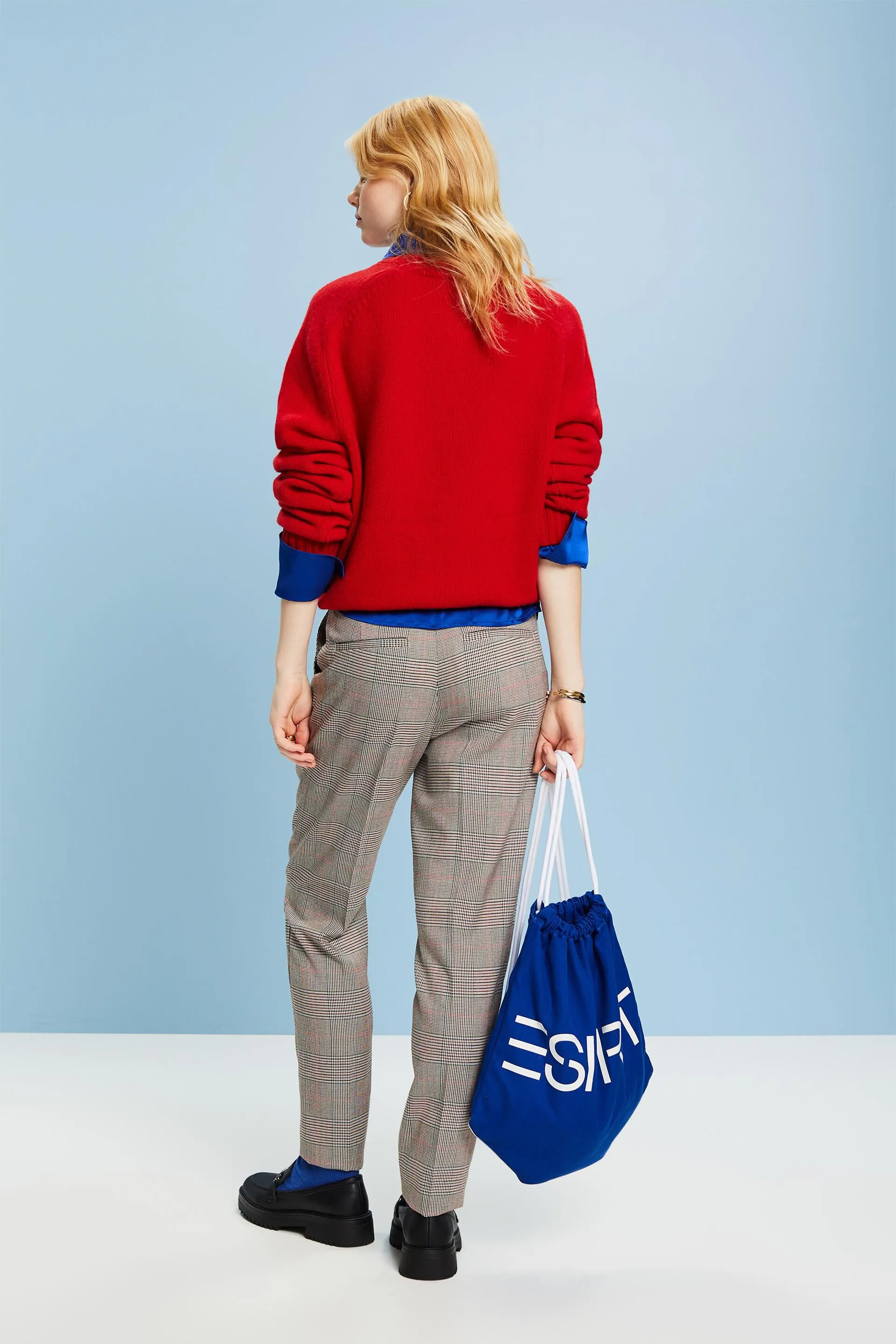 Pantaloni a scacchi tapered
