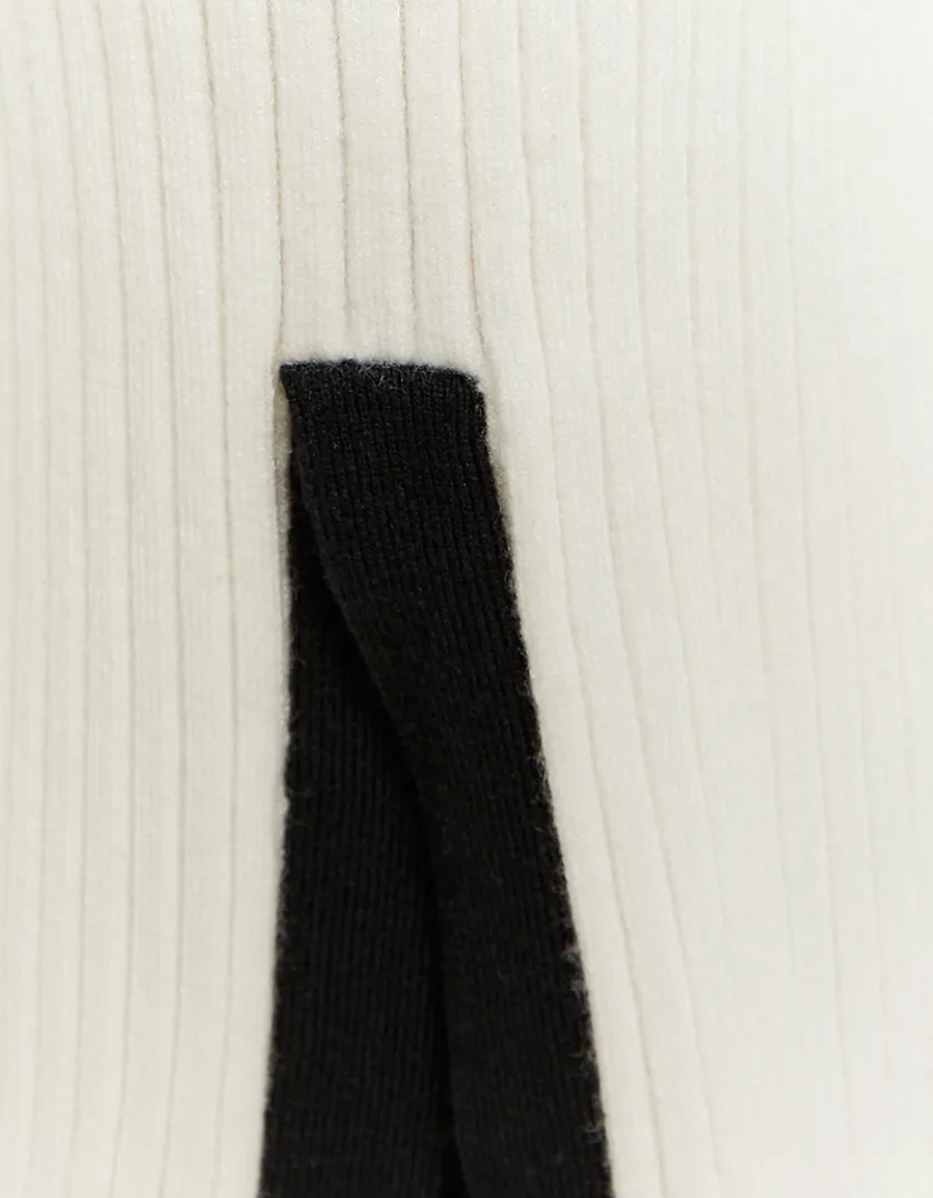 Pantaloni a Zampa Bianchi in Maglia  