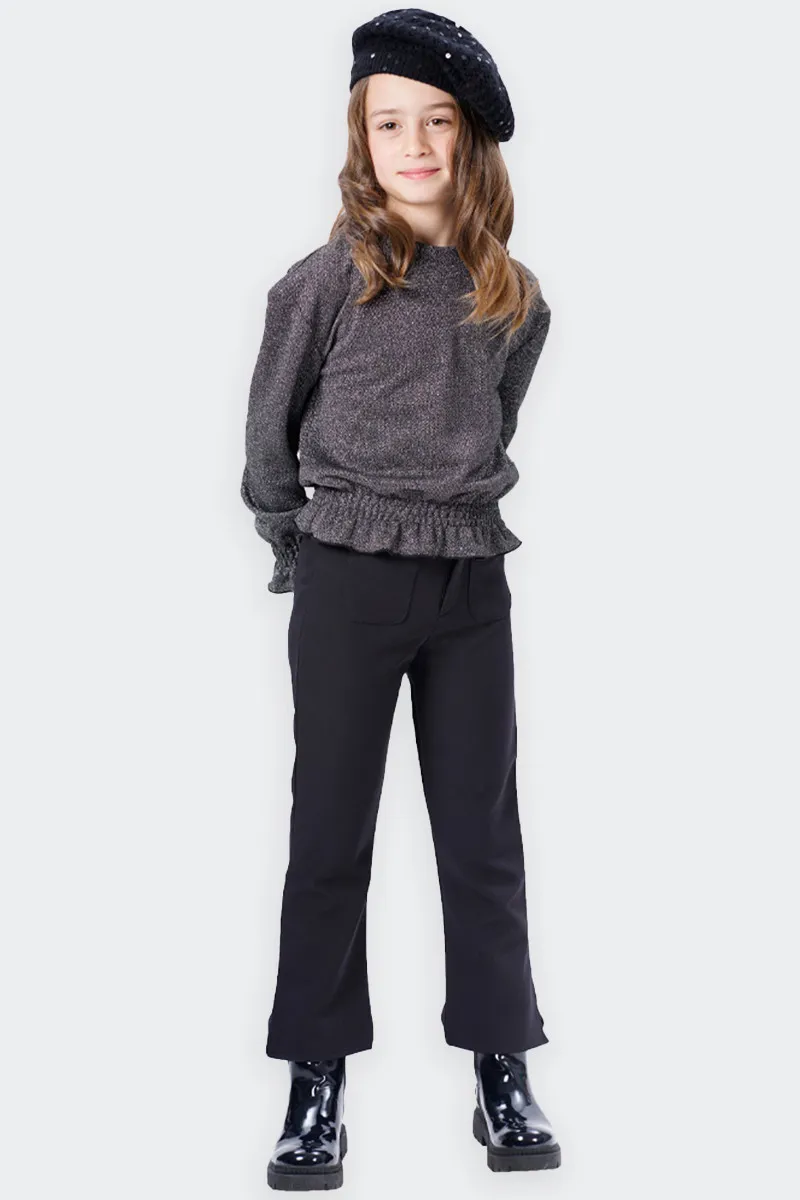 PANTALONI A ZAMPA CON DUE TASCHE BAMBINA