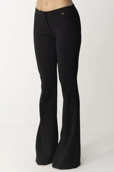 Pantaloni a zampa in crepe Nero