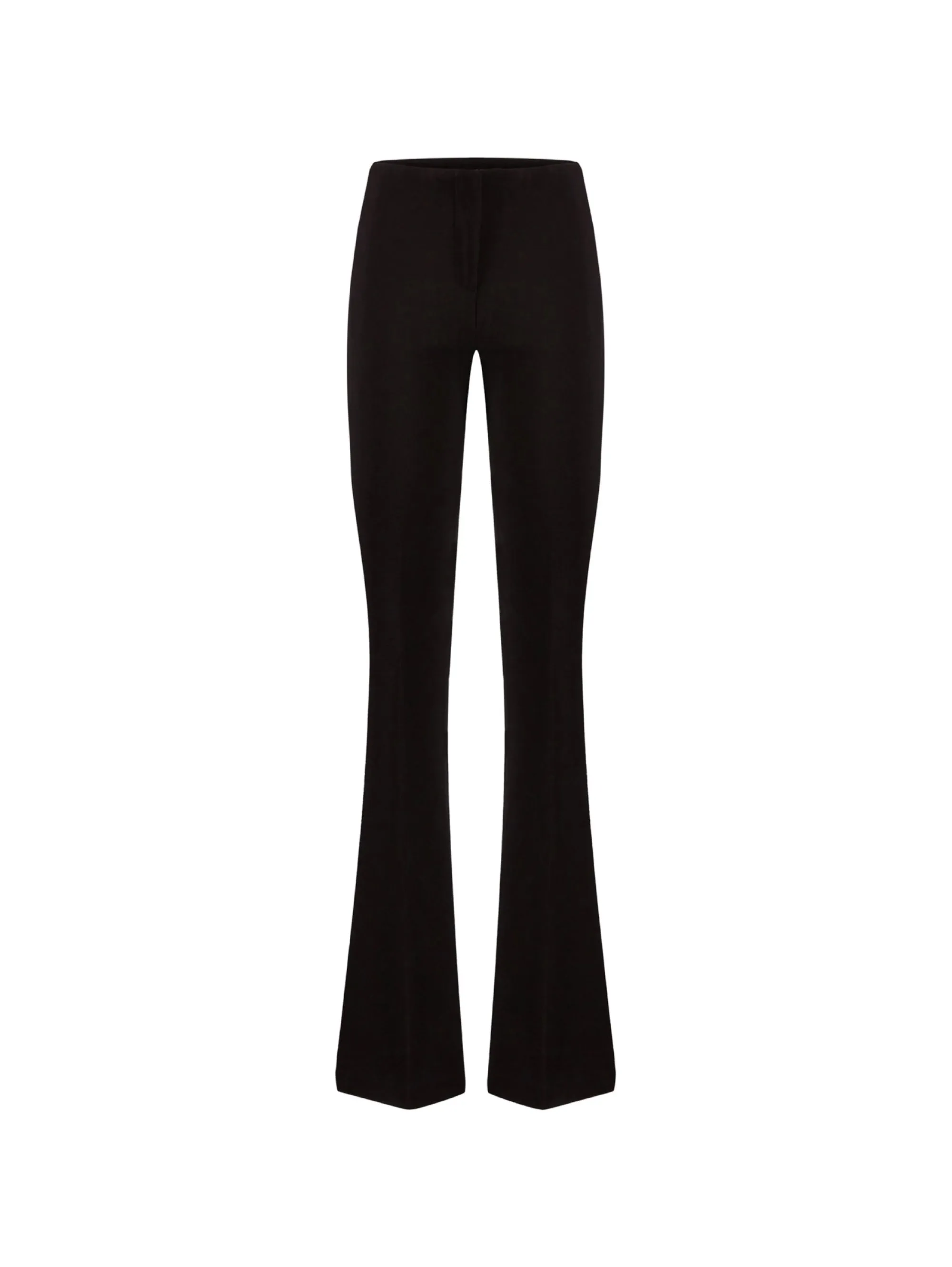 Pantaloni a Zampa in Crepe Punto Stoffa Nero
