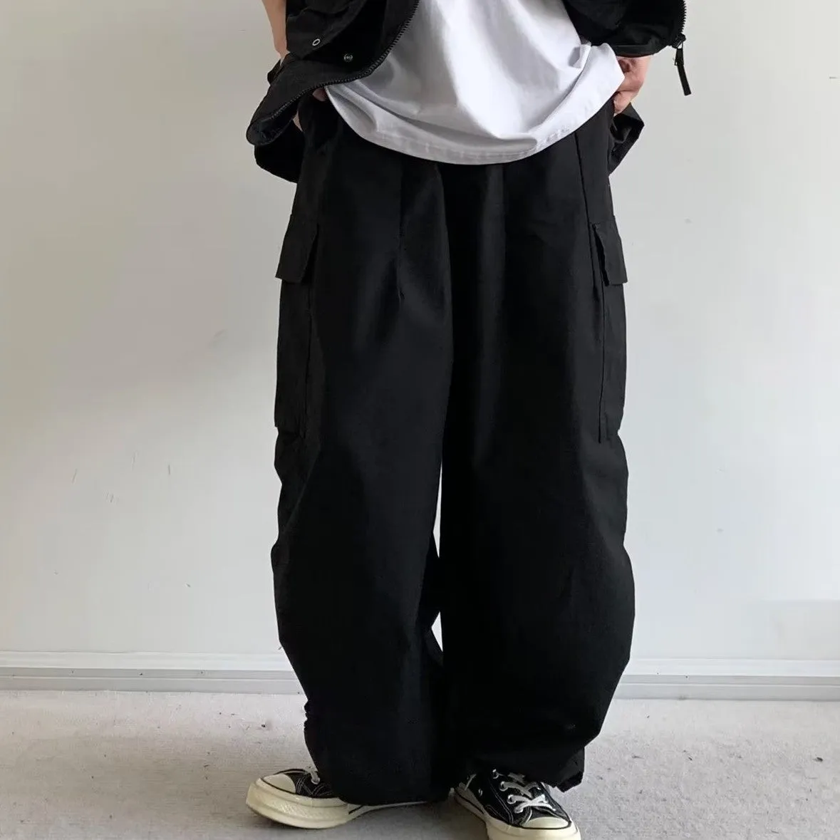 Pantaloni casual wide legs larghi estivi traspiranti da uomo