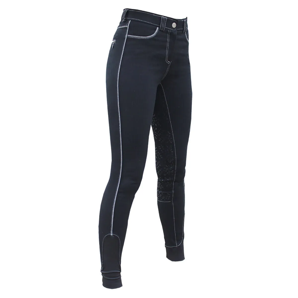 Pantaloni da equitazione da donna Mink Horse Foglie equestri con presa elettrica