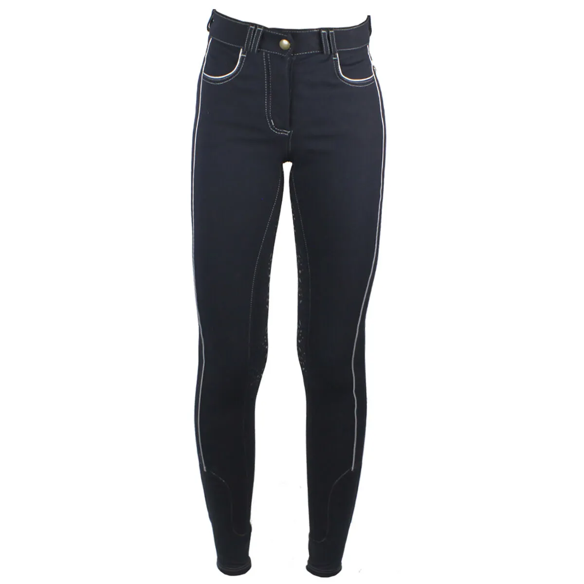 Pantaloni da equitazione da donna Mink Horse Foglie equestri con presa elettrica