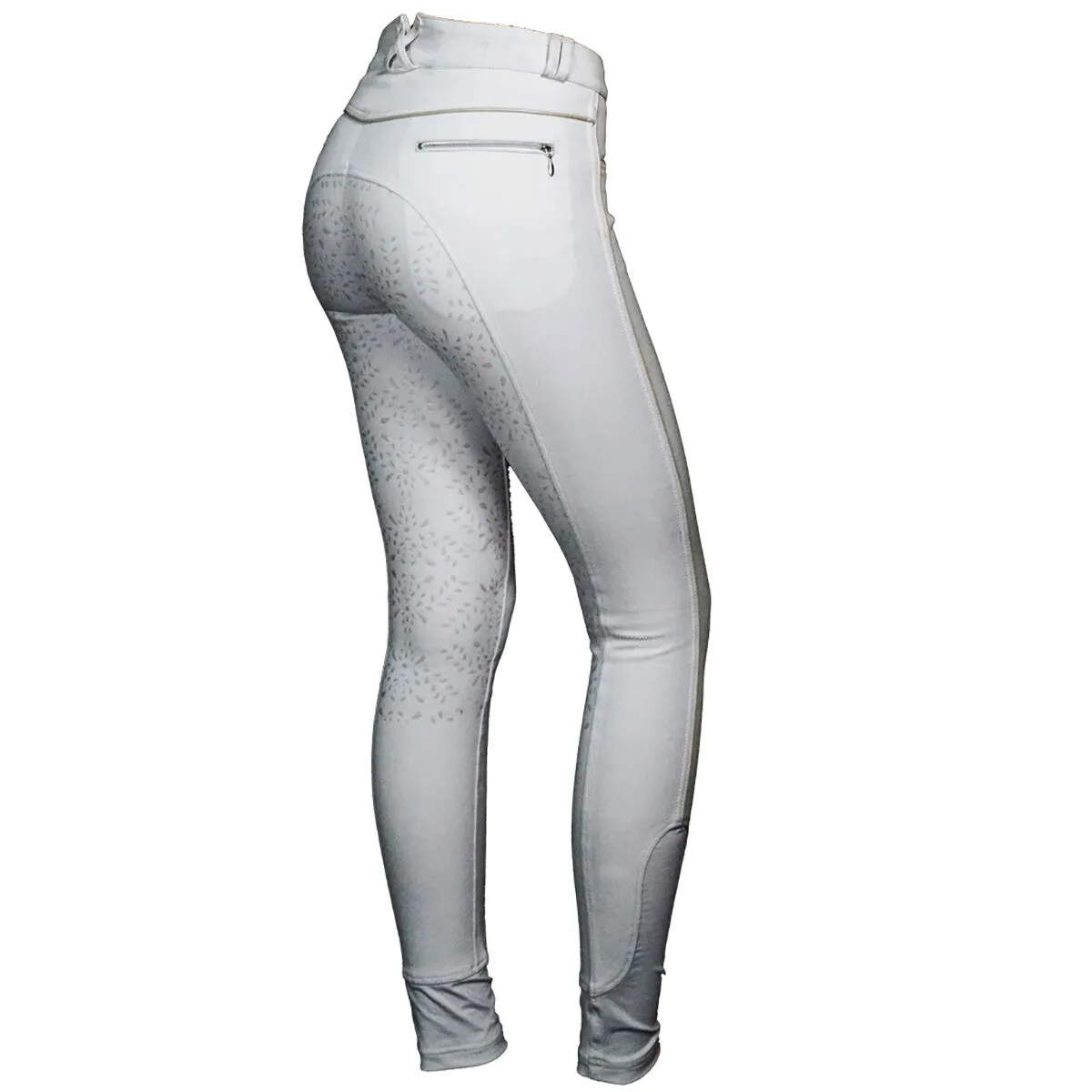 Pantaloni da equitazione da donna Mink Horse Foglie equestri con presa elettrica