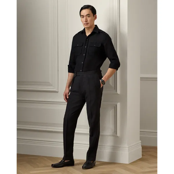 Pantaloni Gregory in seta e lino
