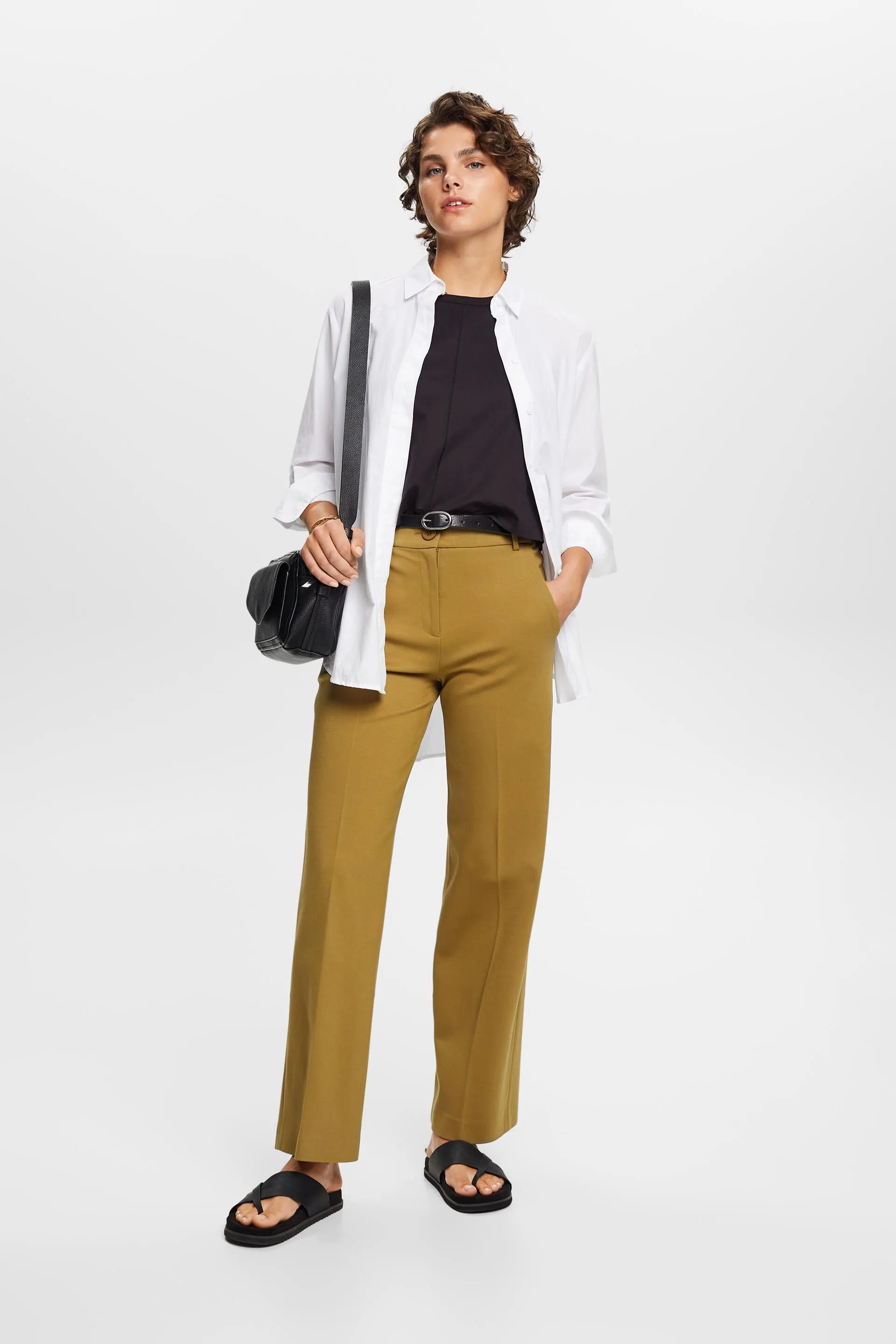Pantaloni straight fit in jersey punto