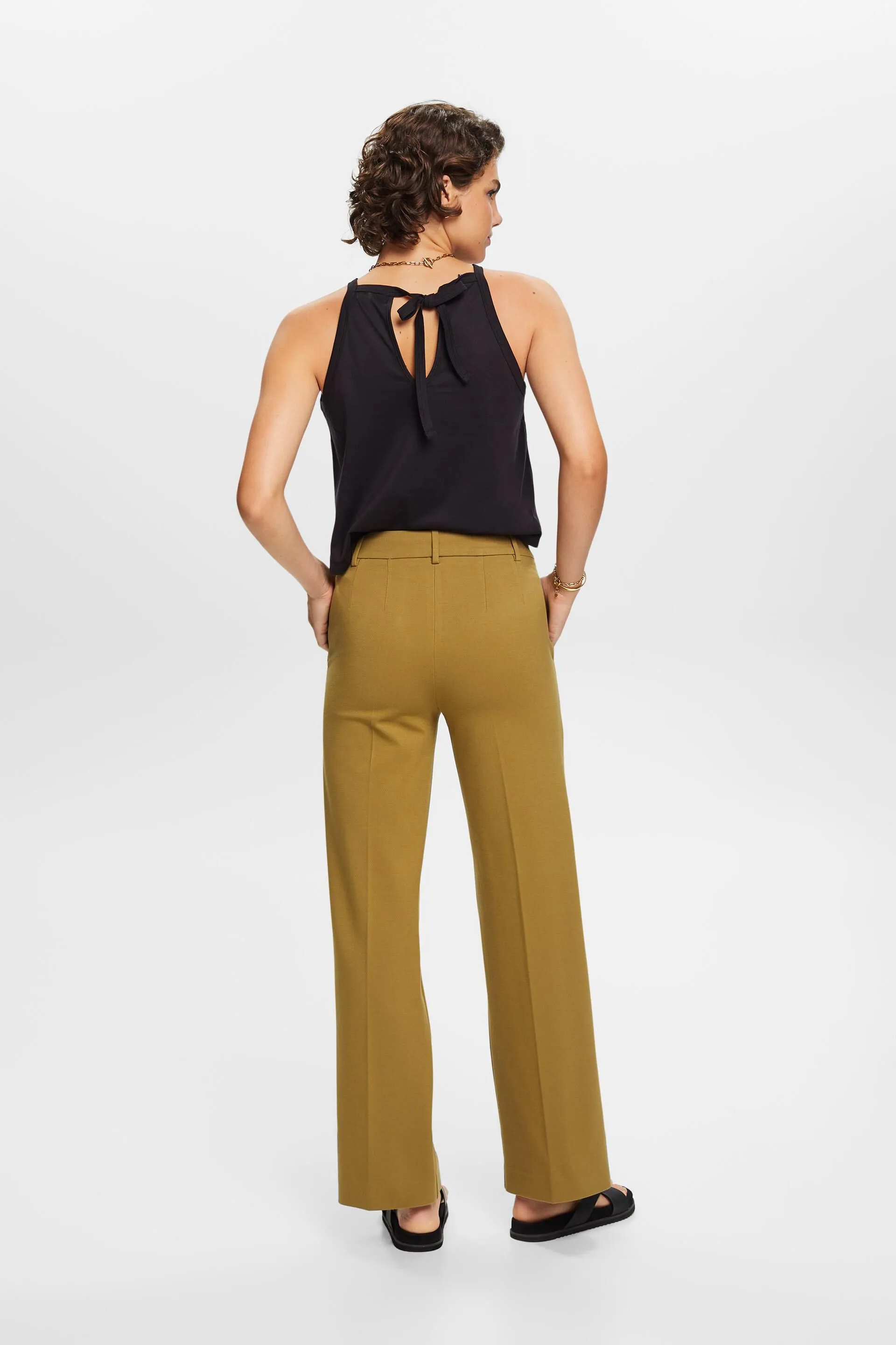 Pantaloni straight fit in jersey punto