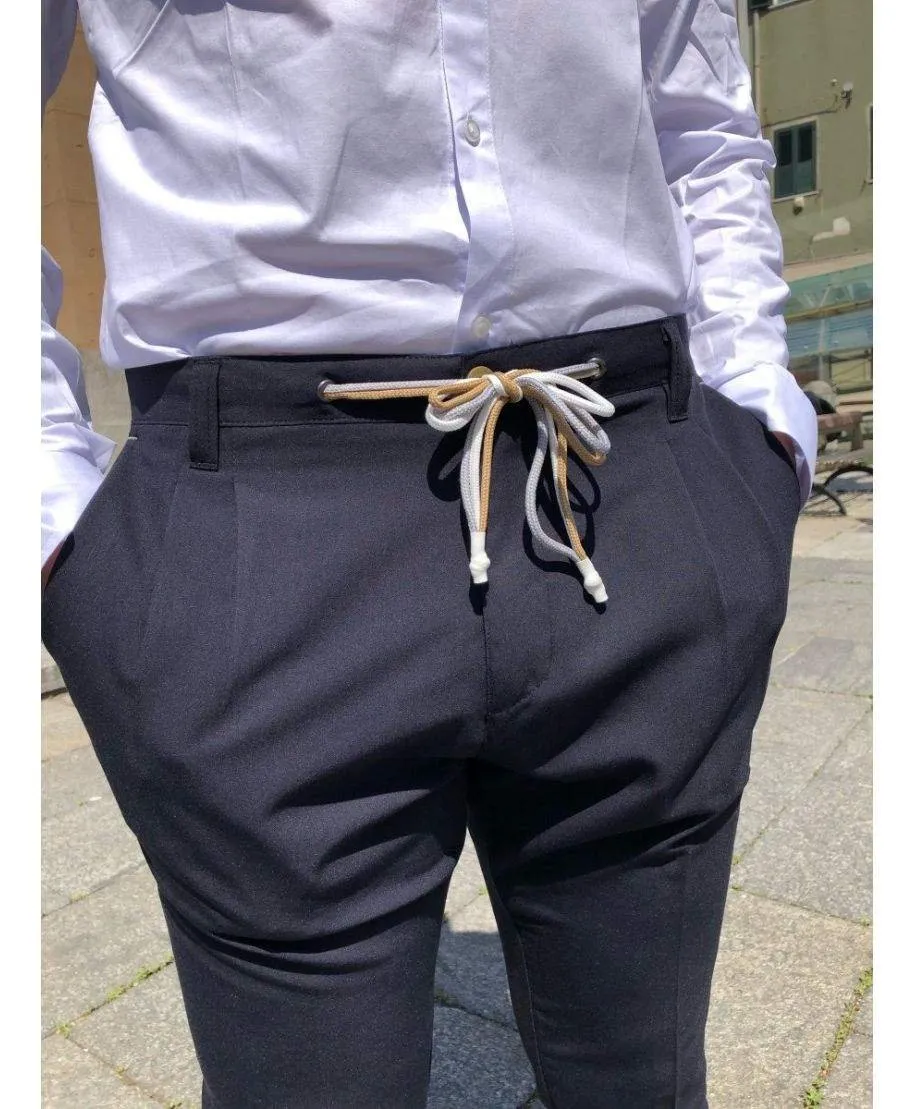 Pantaloni uomo Elegante - Blu - Gean Luc Paris