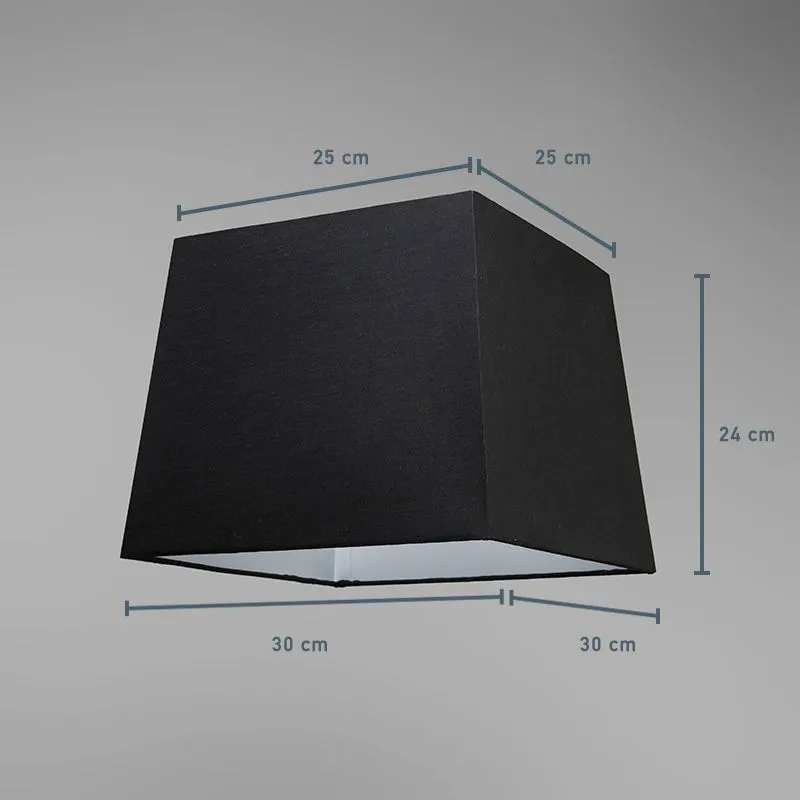 Paralume 30cm quadrato SU E27 nero
