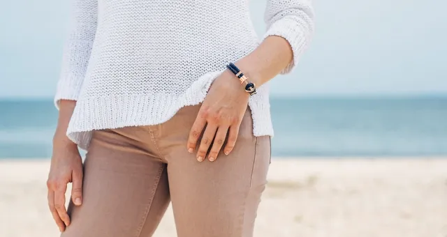 Paul Hewitt PHREPS - Steel Anchor Bracelet with Pink Leather