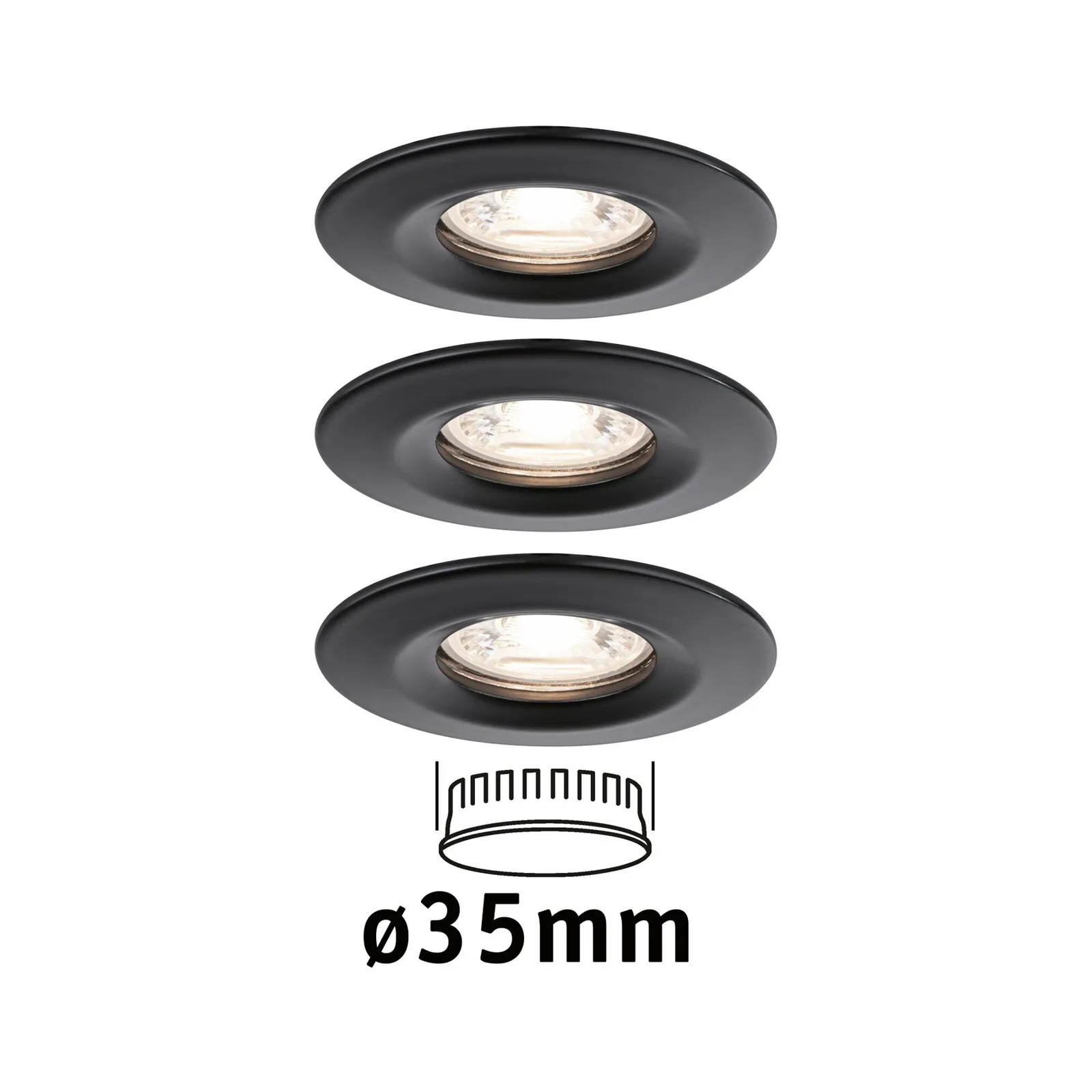Paulmann Nova Mini spot incasso 3x fisso nero