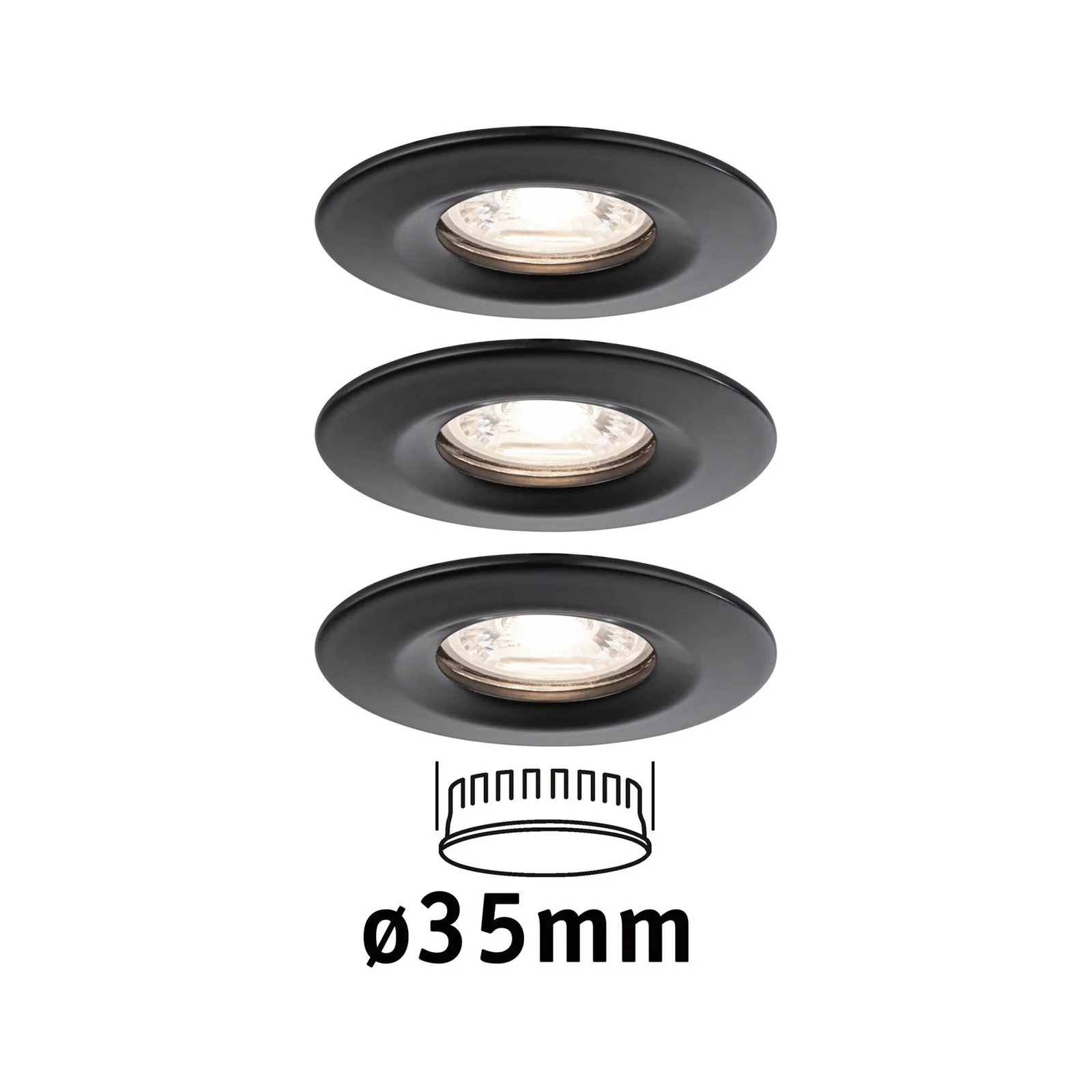 Paulmann Nova Mini spot incasso 3x fisso nero