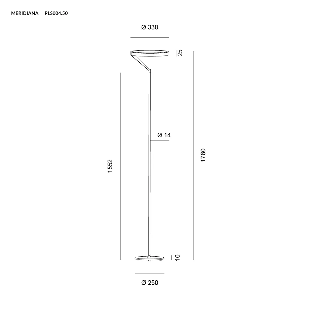 Piantana Design Moderno Meridiana Vivida Led 27w Touch Dimmer 3000k- 4000k