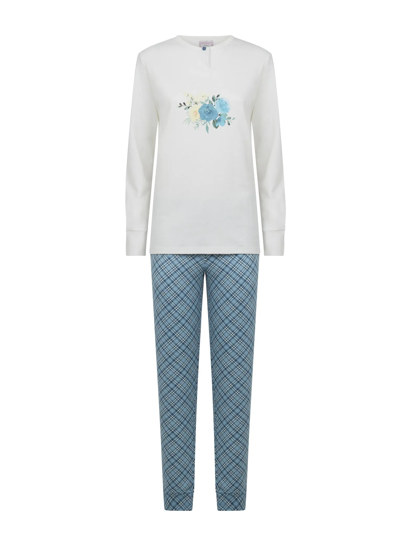 Pigiama serafino in interlock di caldo cotone - Fant. Forget Me Not