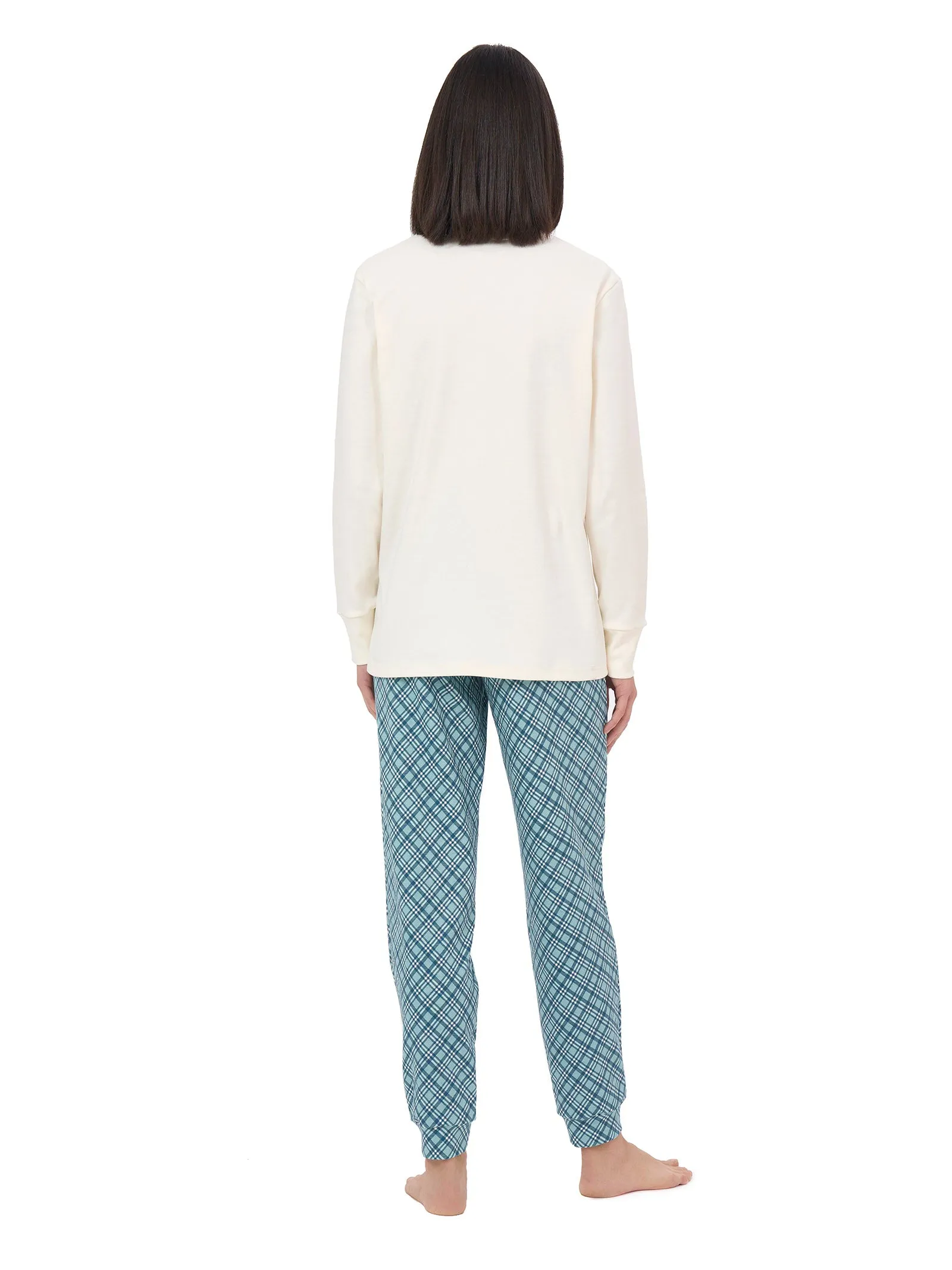 Pigiama serafino in interlock di caldo cotone - Fant. Forget Me Not