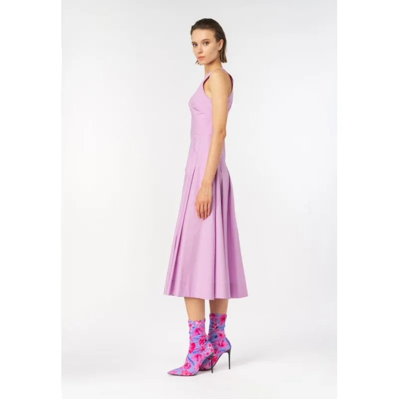 PINKO abito ADORATO a pieghe in popeline PINK