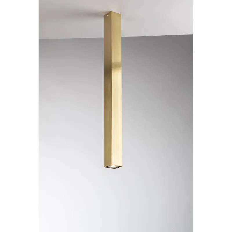 Plafoniera a sospensione Quadrata Oro 1 X gu10 6X6X75Cm
