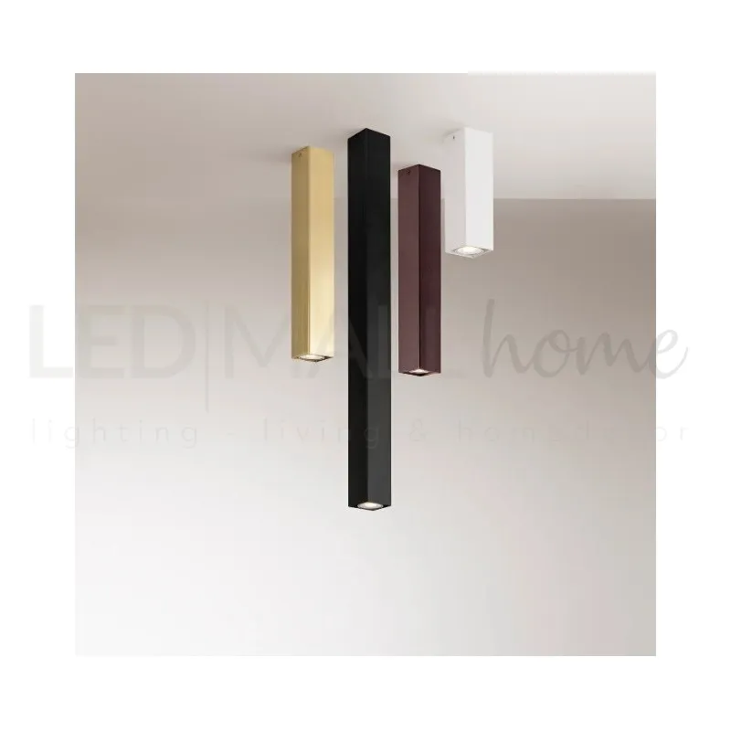 Plafoniera a sospensione Quadrata Oro 1 X gu10 6X6X75Cm