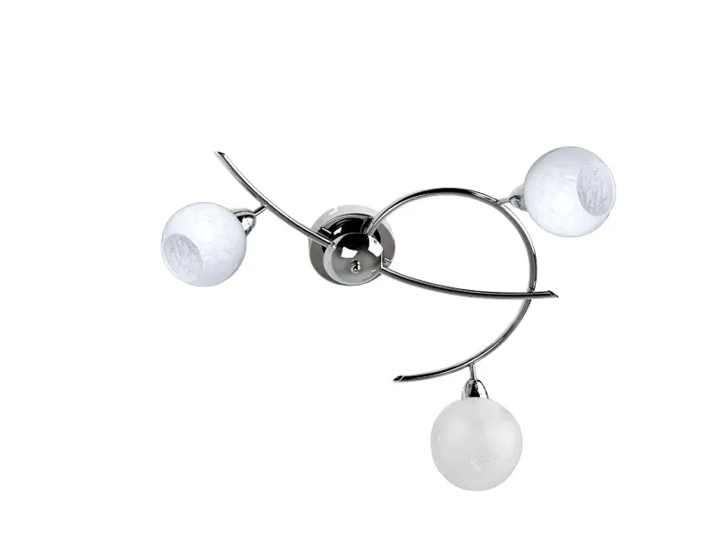 Plafoniera Bolle 3 luci 15x73x72 cm bianco-cromo