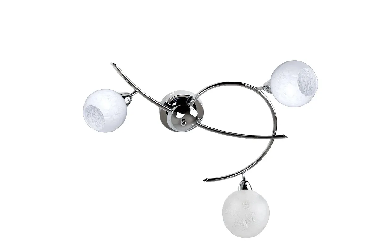 Plafoniera Bolle 3 luci 15x73x72 cm bianco-cromo