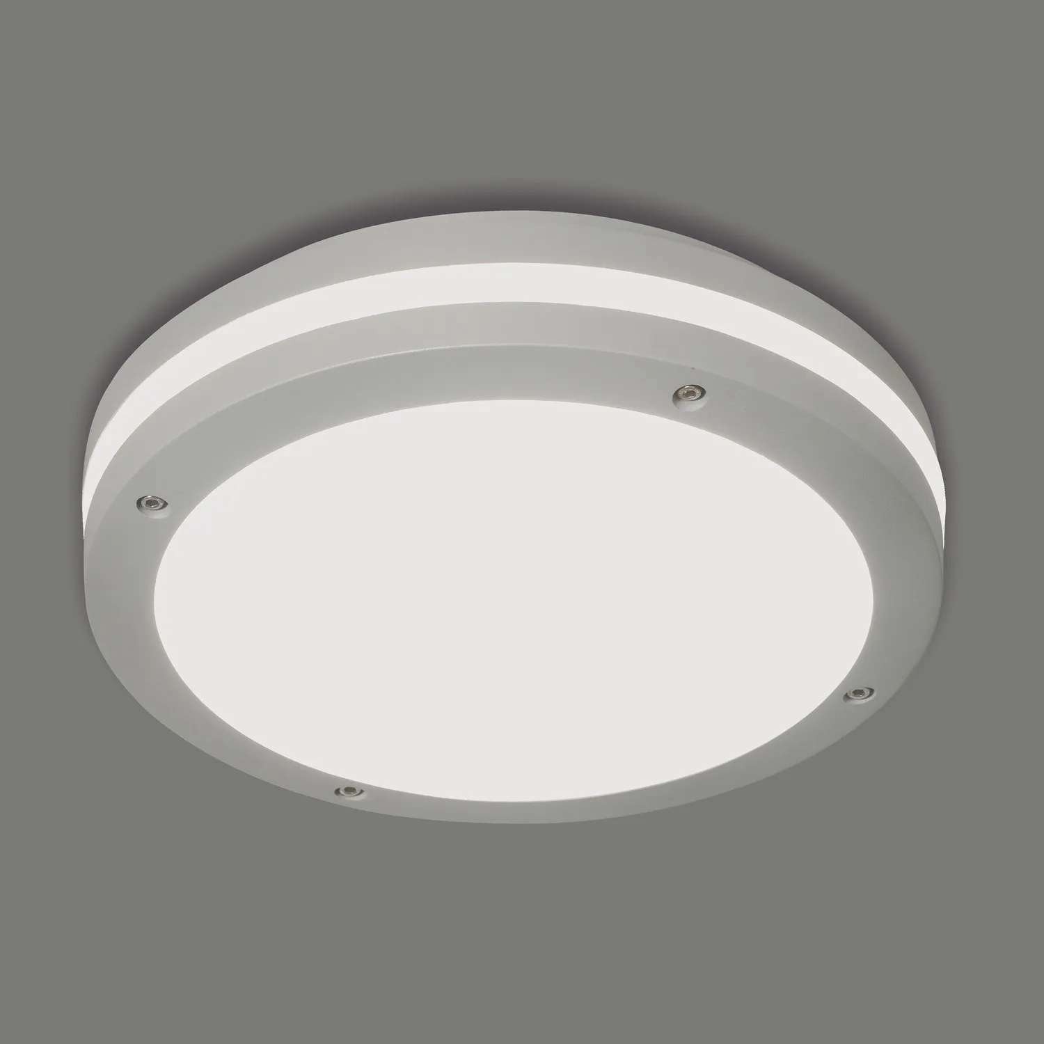 Plafoniera Rotonda per Esterno 2xE27 Grigia Acai Ø30 cm IP54 ACB