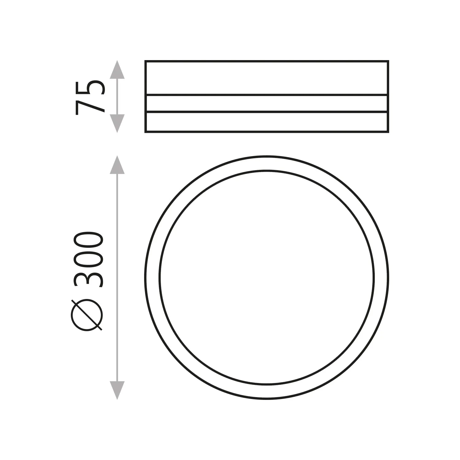 Plafoniera Rotonda per Esterno 2xE27 Grigia Acai Ø30 cm IP54 ACB