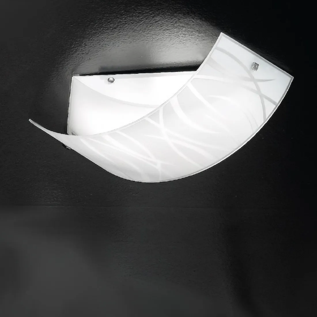 Plafoniera vetro serigrafato Gea Luce AGNESE PP LED lampada soffitto bianco moderna interno E14