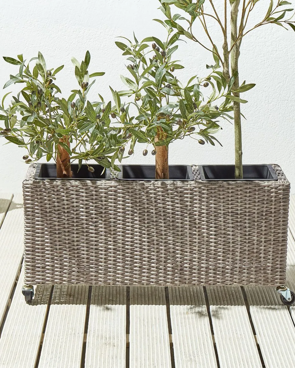 Plant Pot BELLIS PE Rattan 82 cm Light Brown