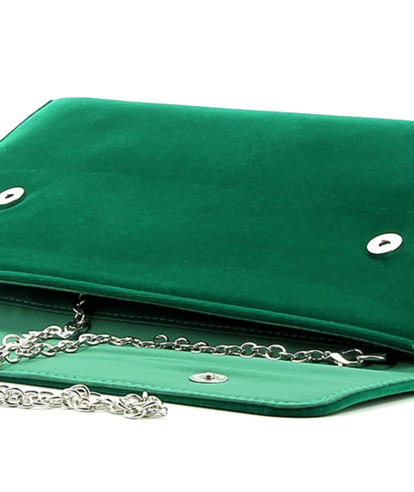 Pochette verde velluto con tracollina