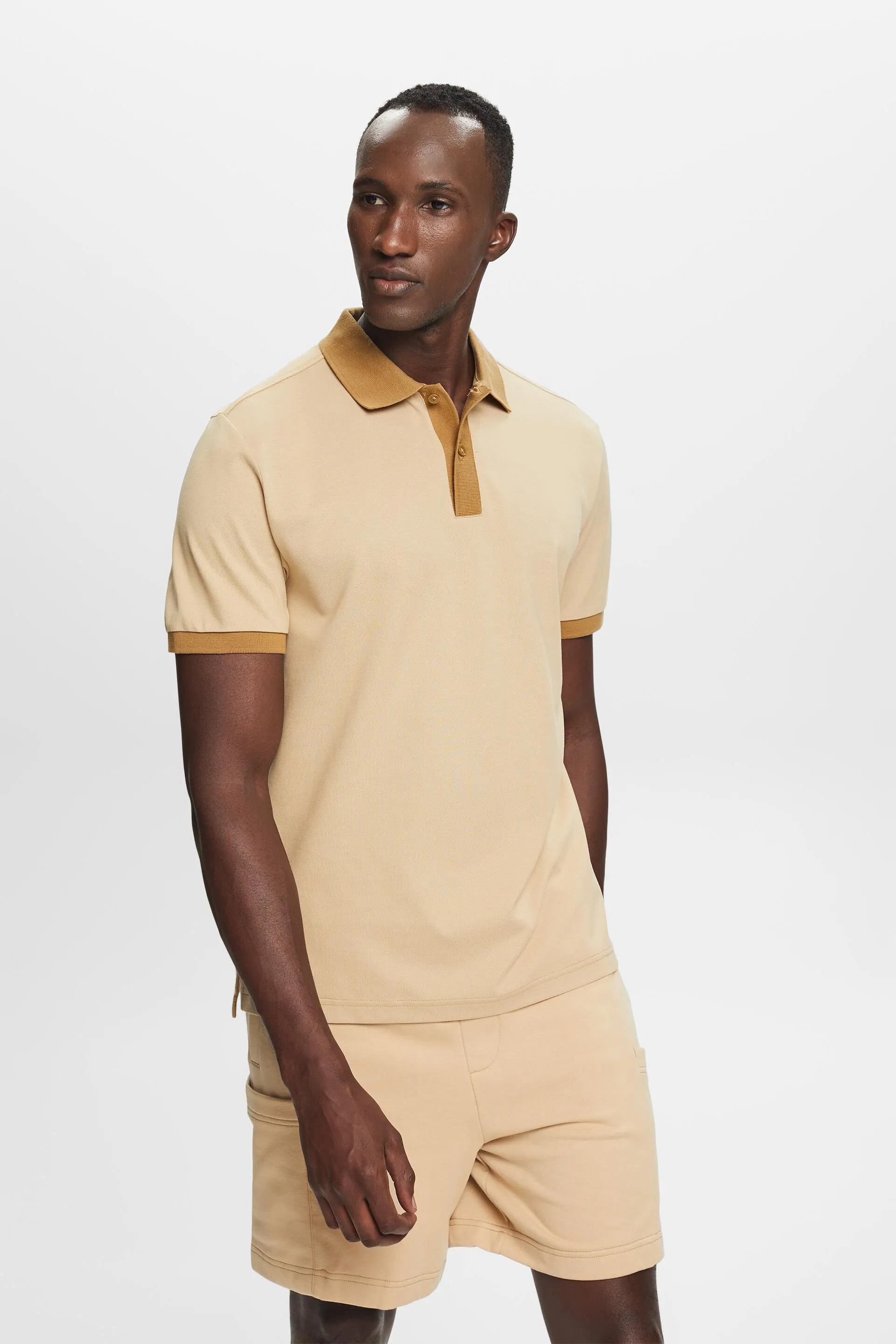 Polo bicolore in piqué