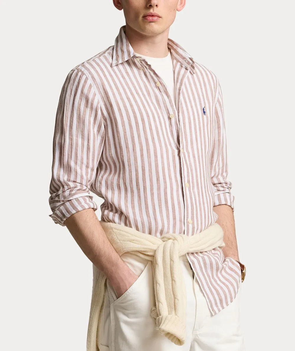 POLO RALPH LAUREN UOMO--Camicia a righe di lino