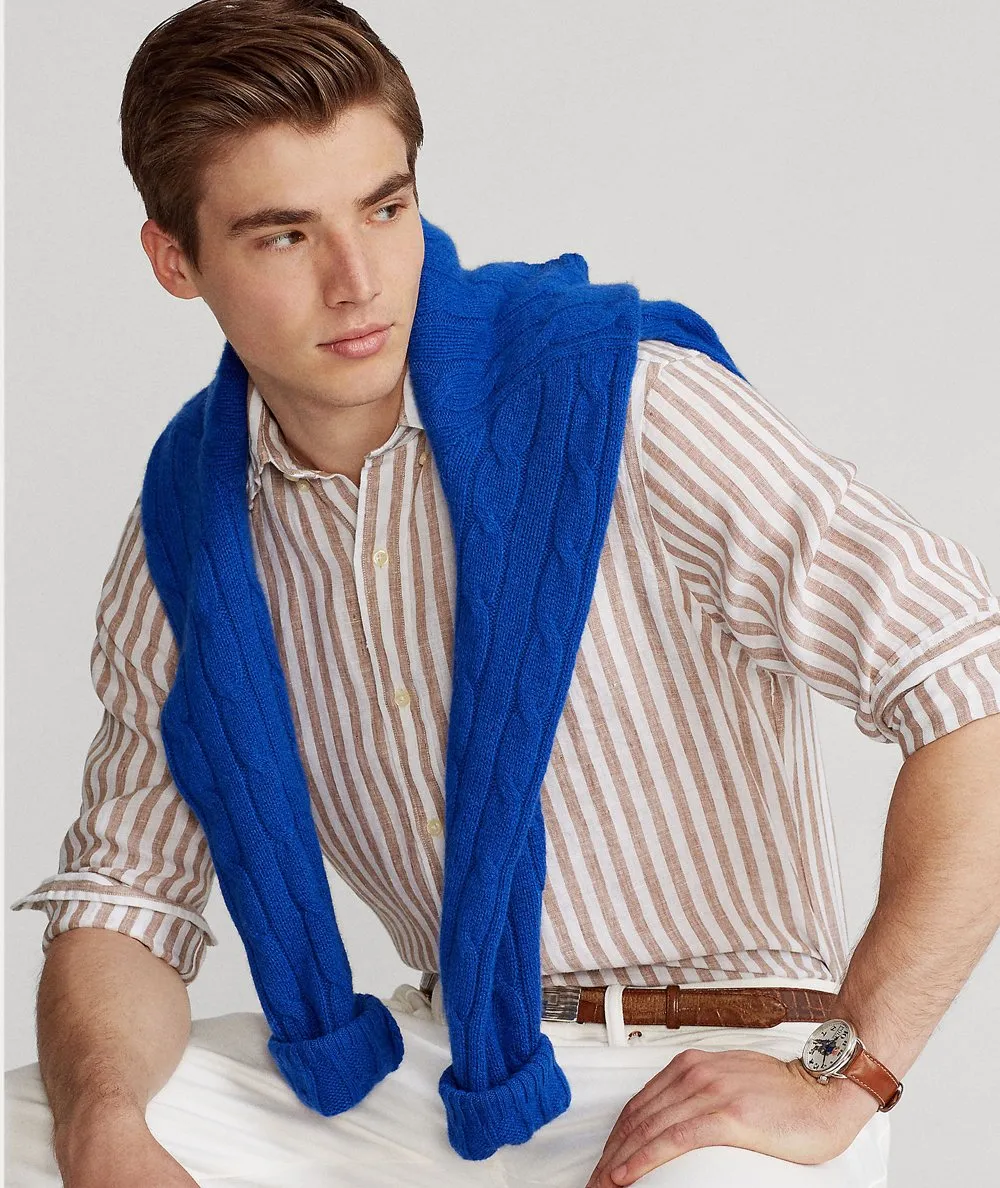 POLO RALPH LAUREN UOMO--Camicia a righe di lino
