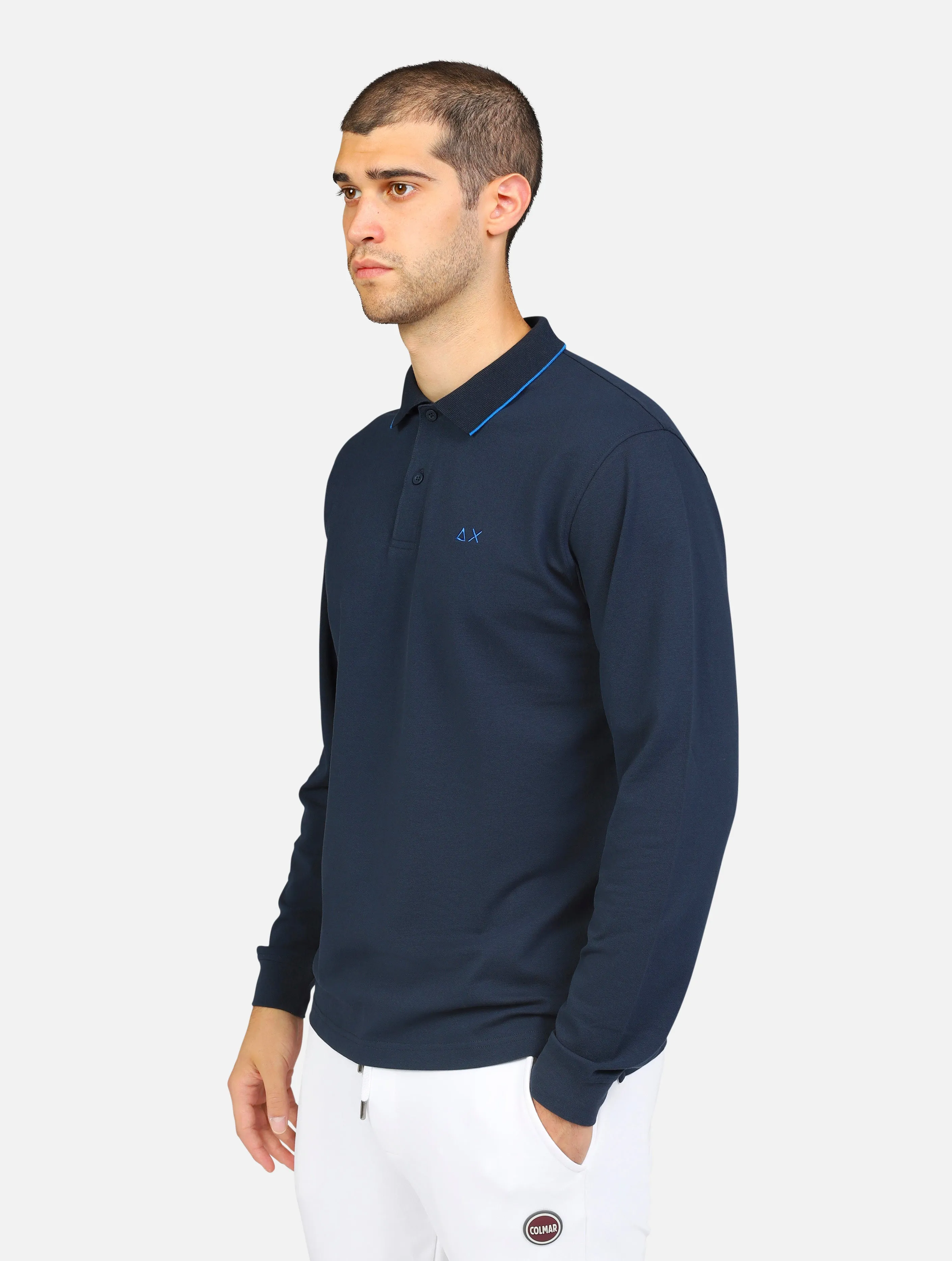 polo SUN68 A34110POLO MANICA LUNGANAVY BLUE