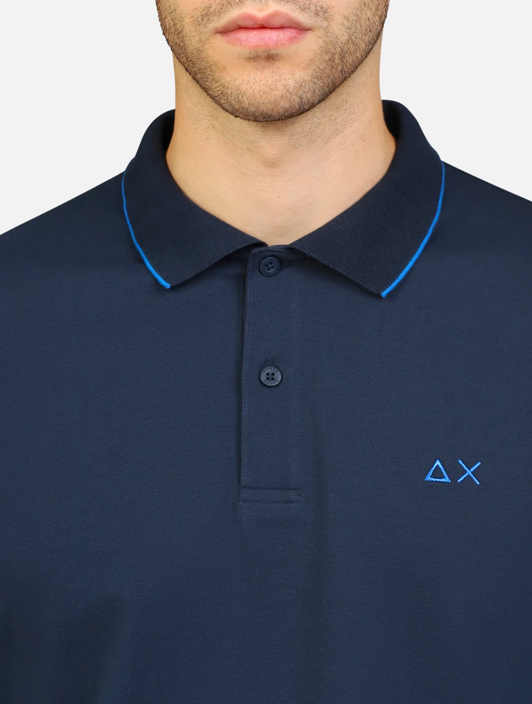 polo SUN68 A34110POLO MANICA LUNGANAVY BLUE