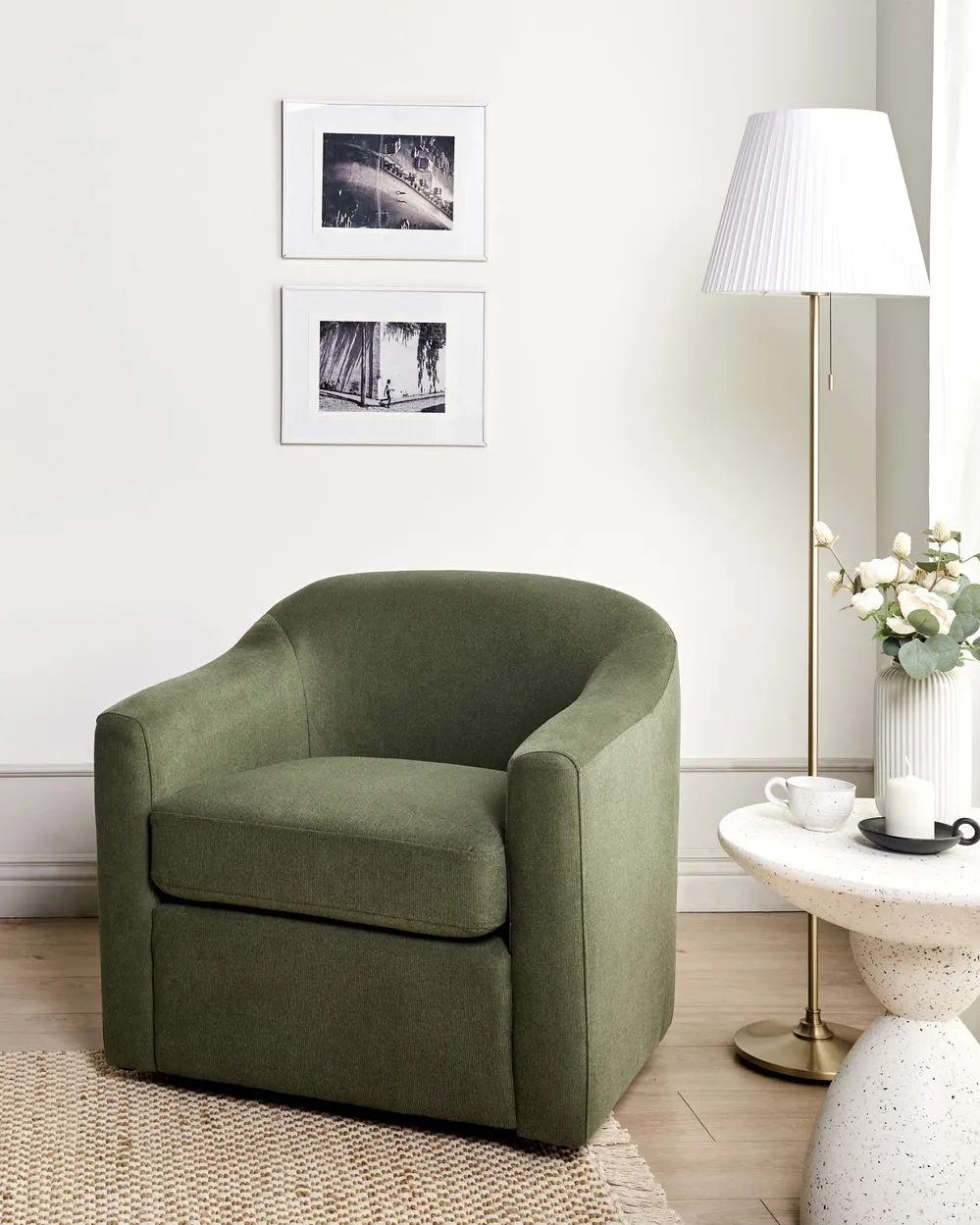 Poltrona girevole MAGNOR Tessuto Verde scuro