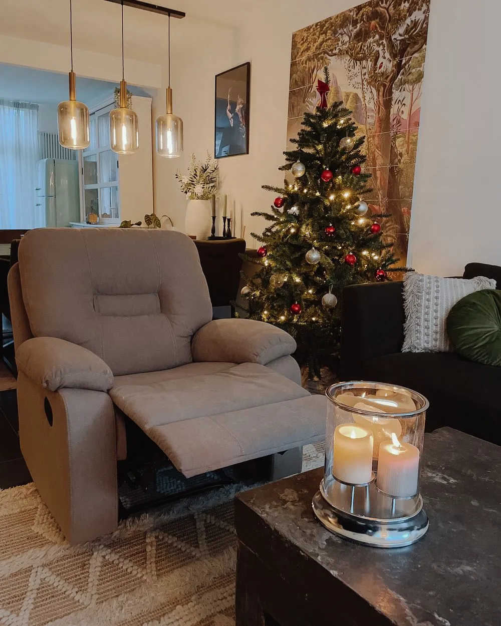 Recliner Chair BERGEN Fabric Taupe