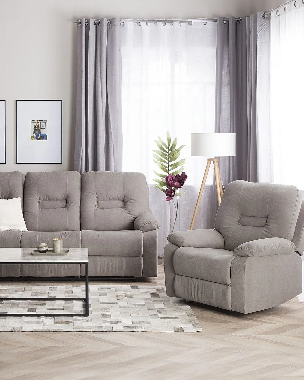 Recliner Chair BERGEN Fabric Taupe