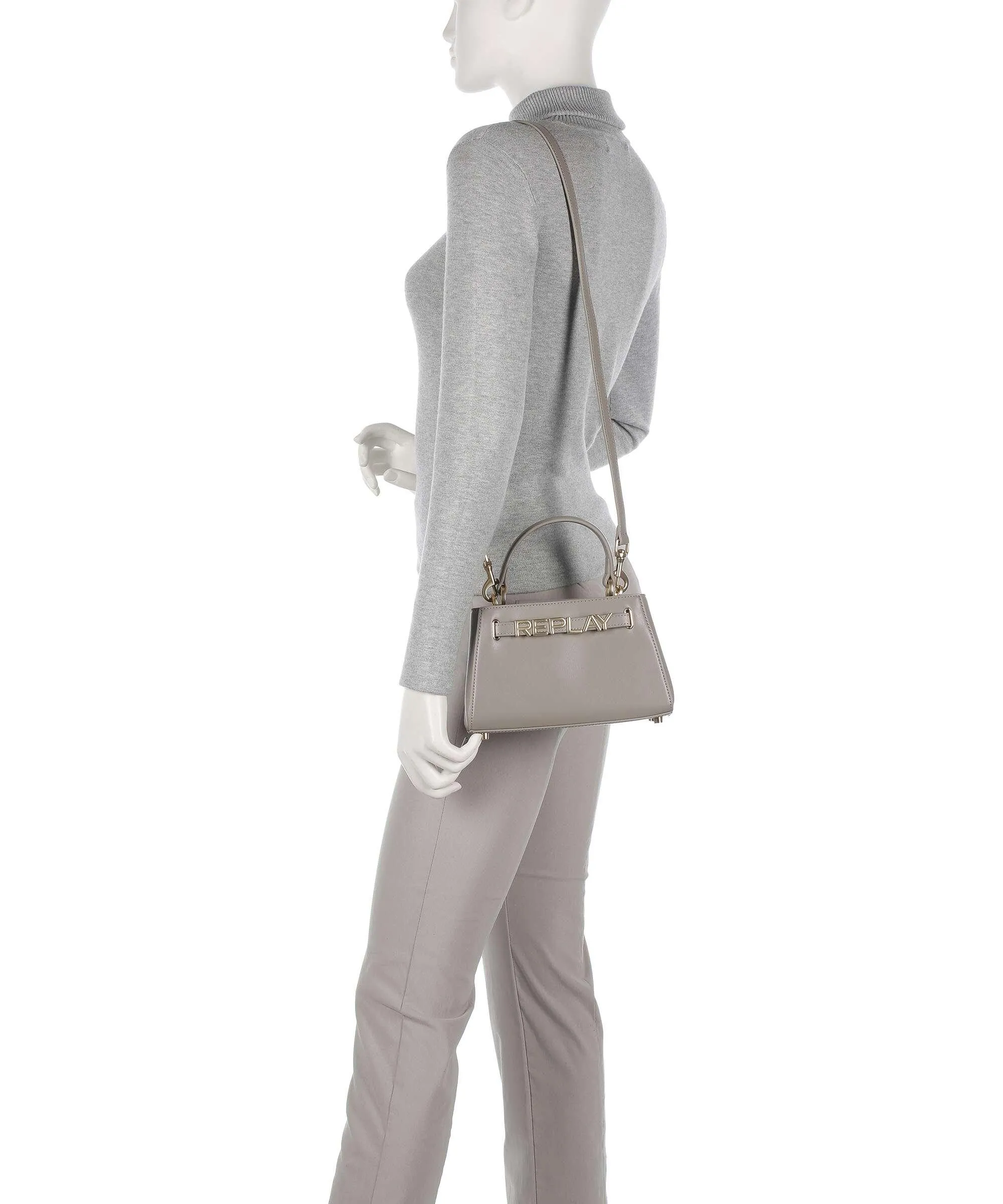  Replay Borsa a mano pelle sintetica taupe  