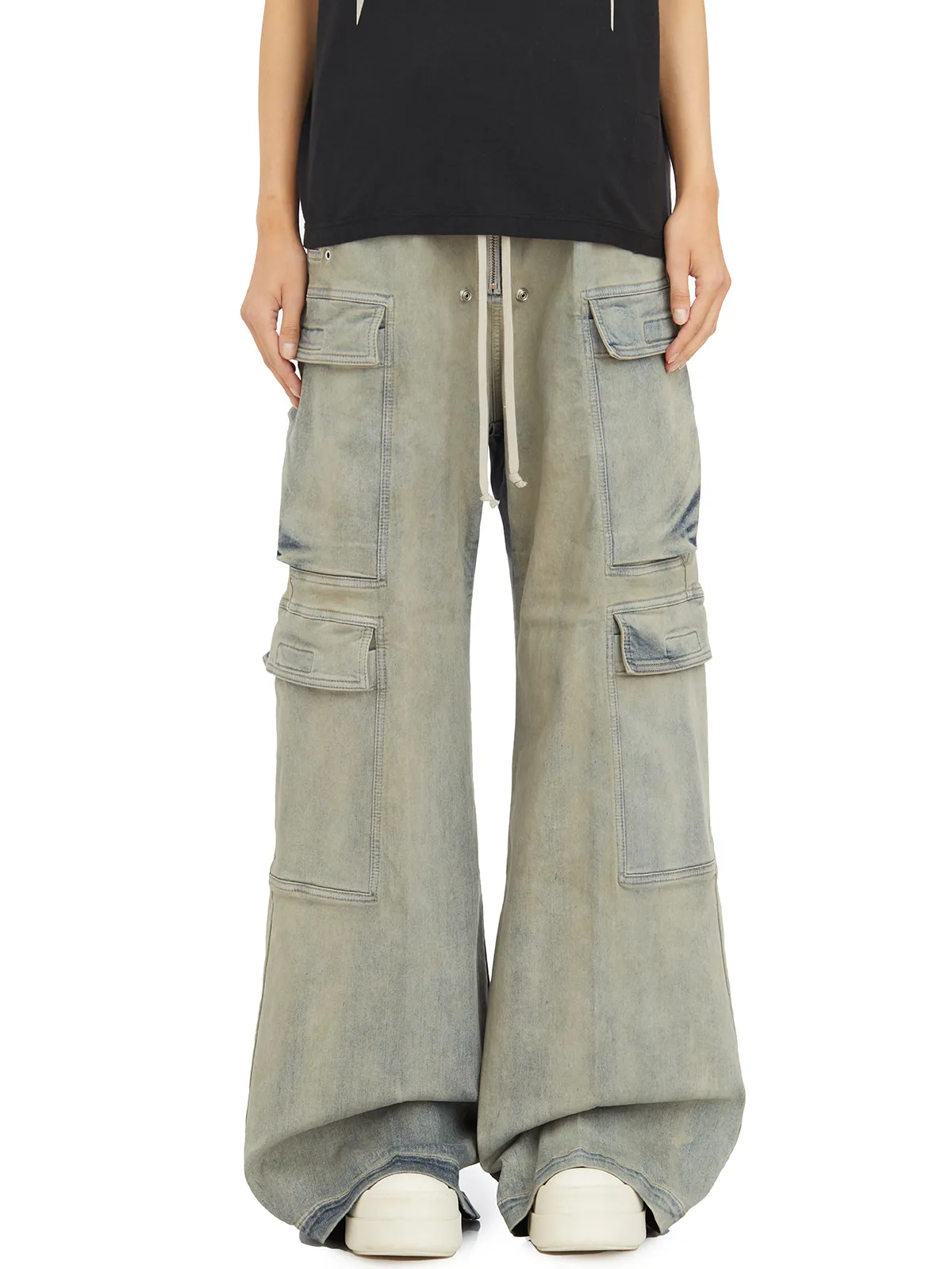 RICK OWENS DRKSHDW  PANTALONI IN DENIM DOUBLE CARGO JUMBO BELAS 