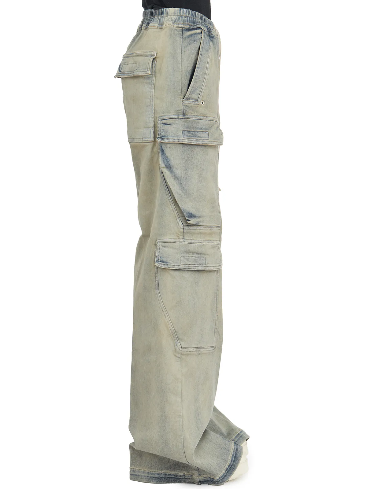 RICK OWENS DRKSHDW  PANTALONI IN DENIM DOUBLE CARGO JUMBO BELAS 
