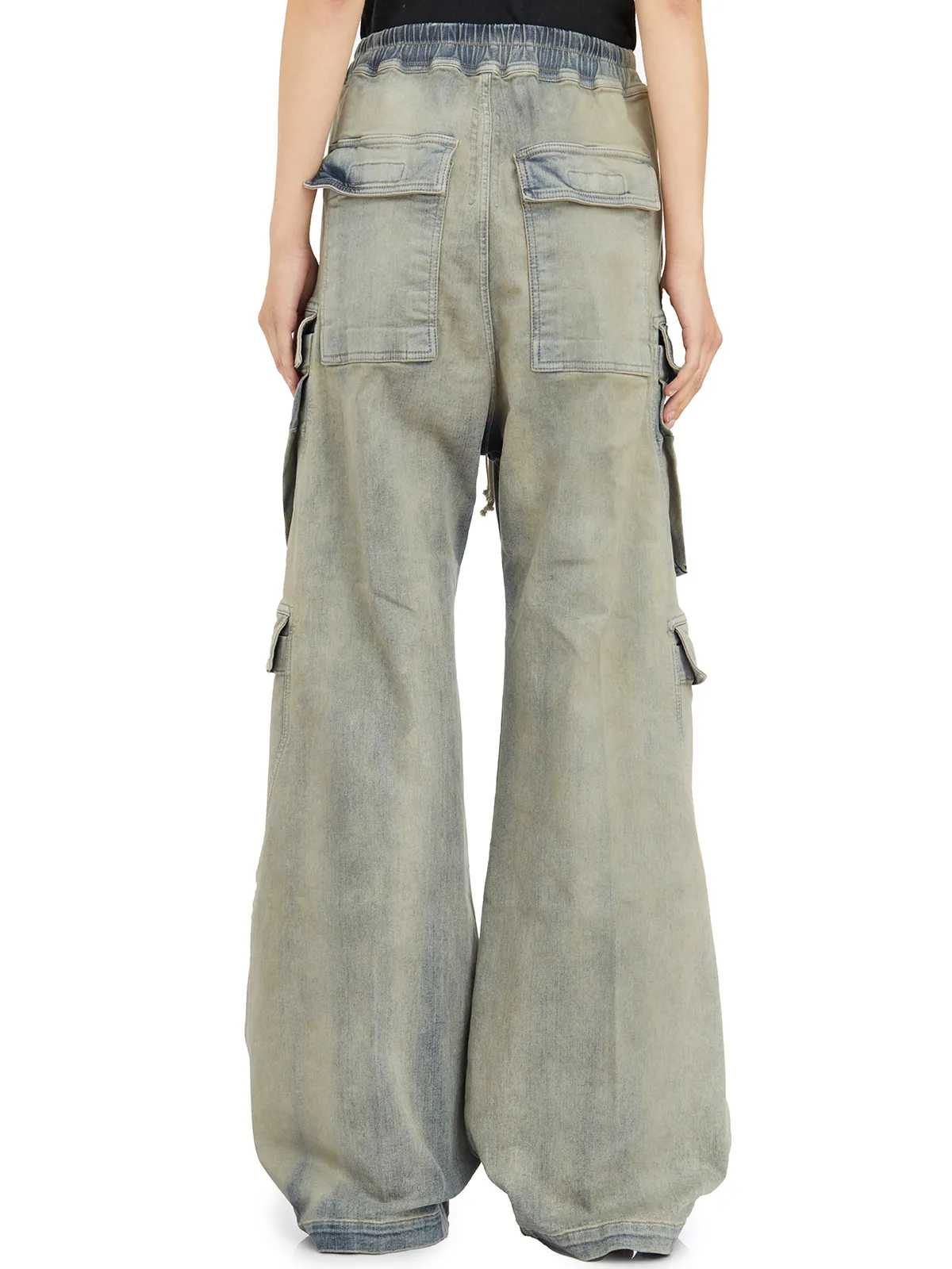 RICK OWENS DRKSHDW  PANTALONI IN DENIM DOUBLE CARGO JUMBO BELAS 
