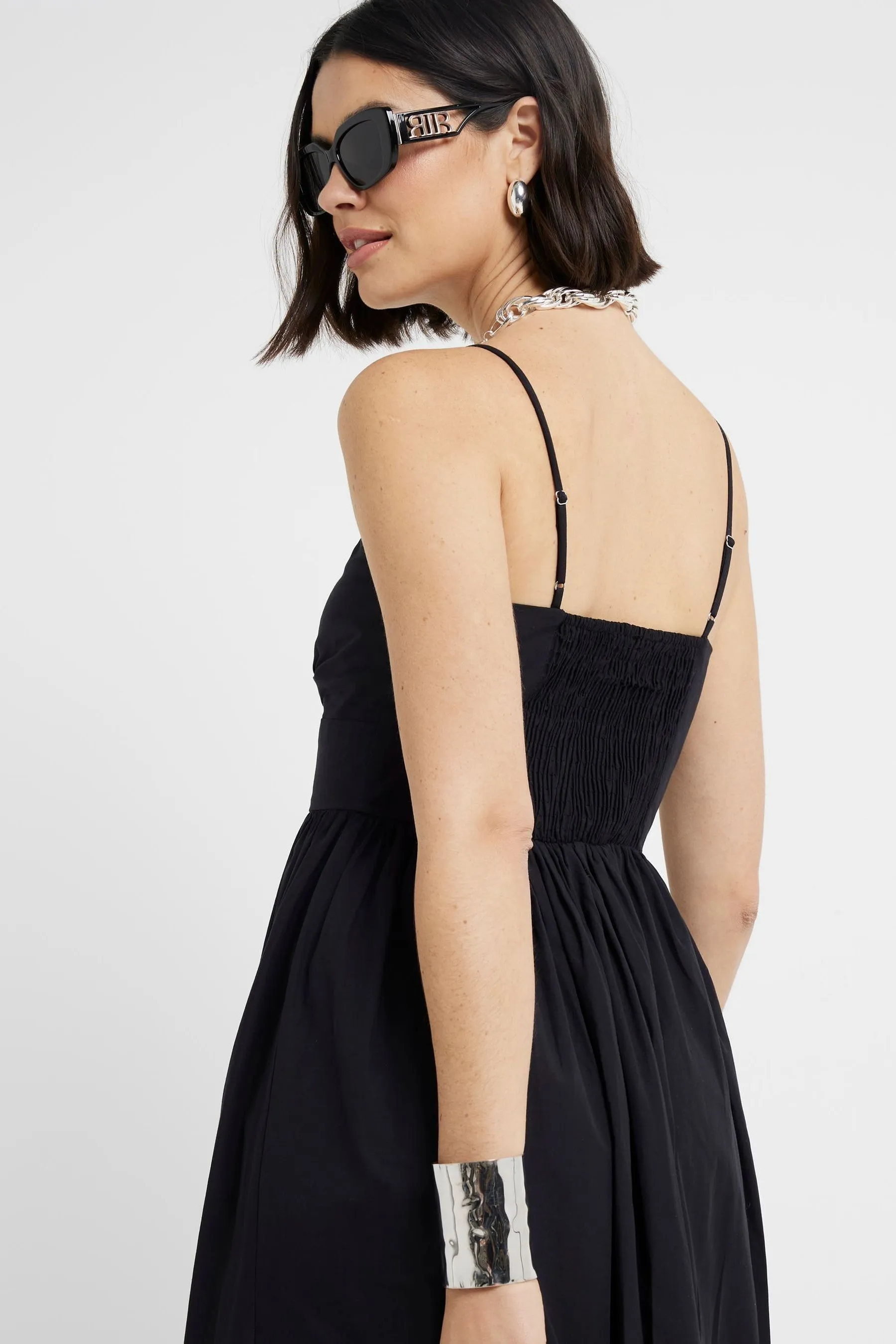 River Island - Abito midi a pieghe con incrocio sul davanti
