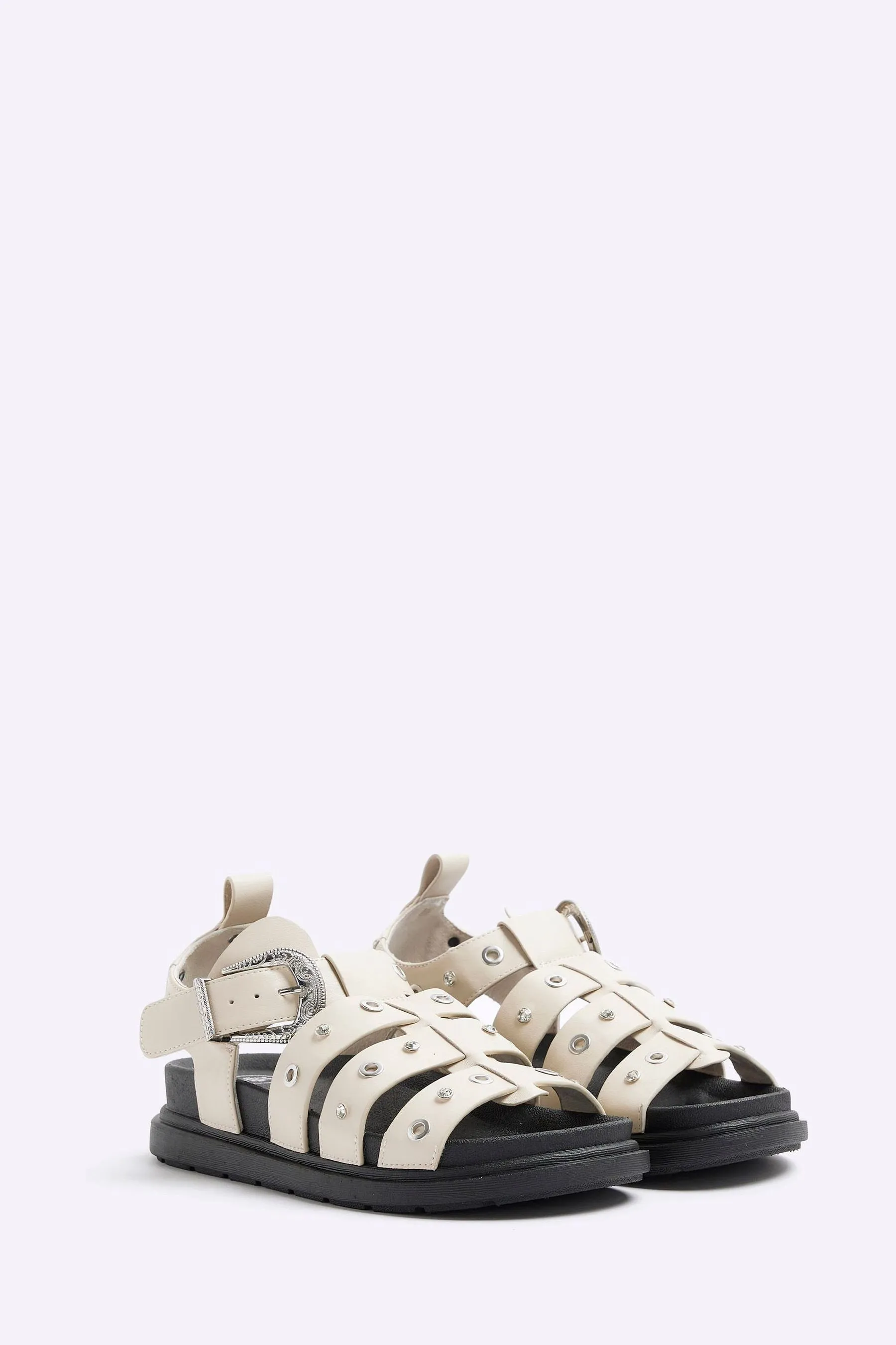 River Island - Sandali flatform stile pescatore con borchie