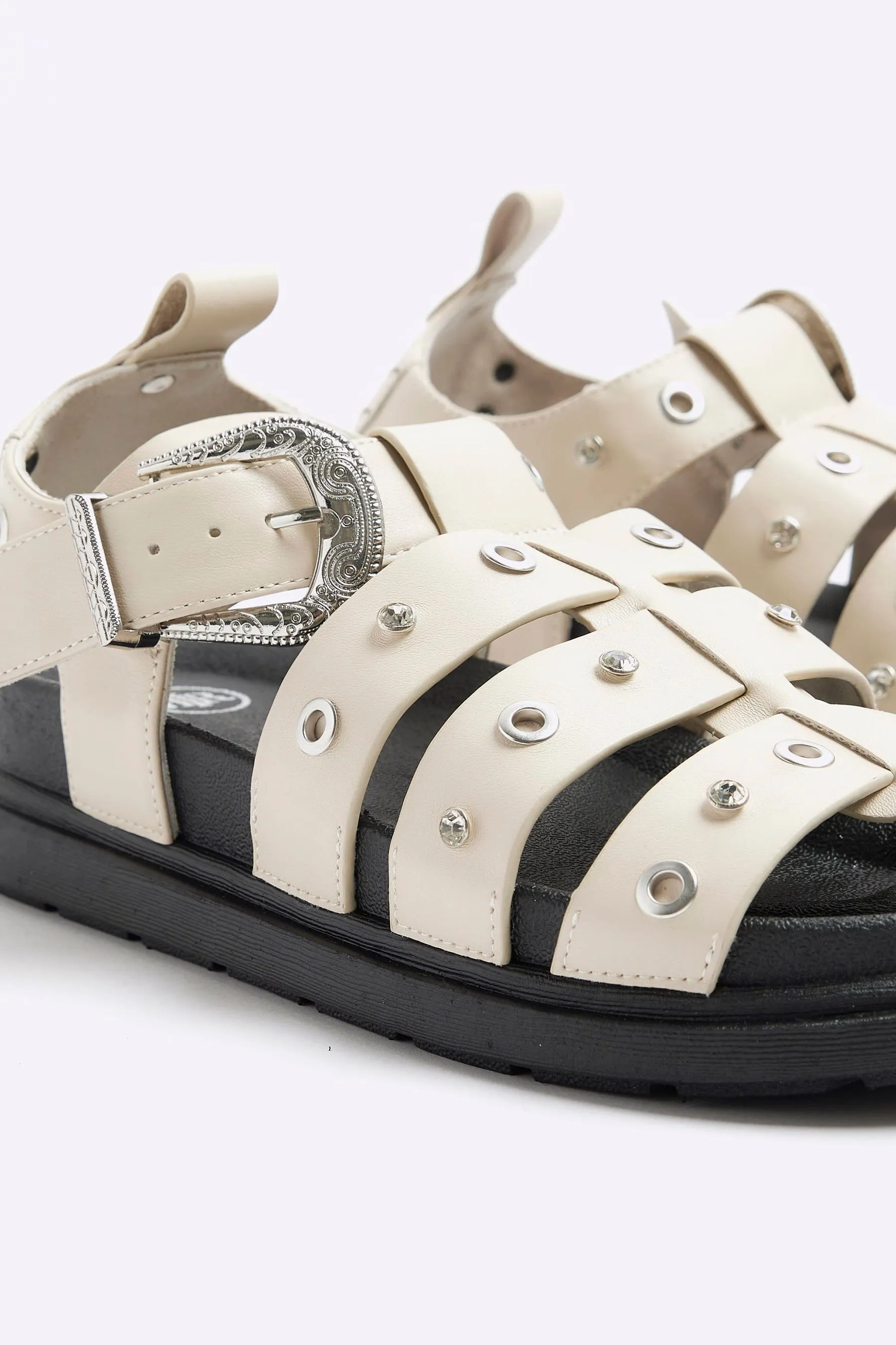 River Island - Sandali flatform stile pescatore con borchie